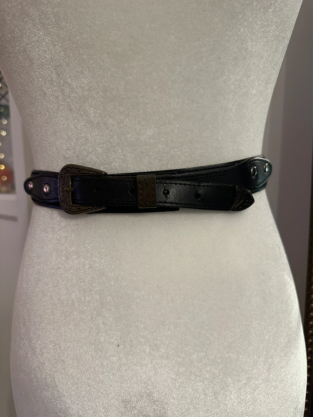 Embroidered Floral Belt with Western Buckle - photo 2