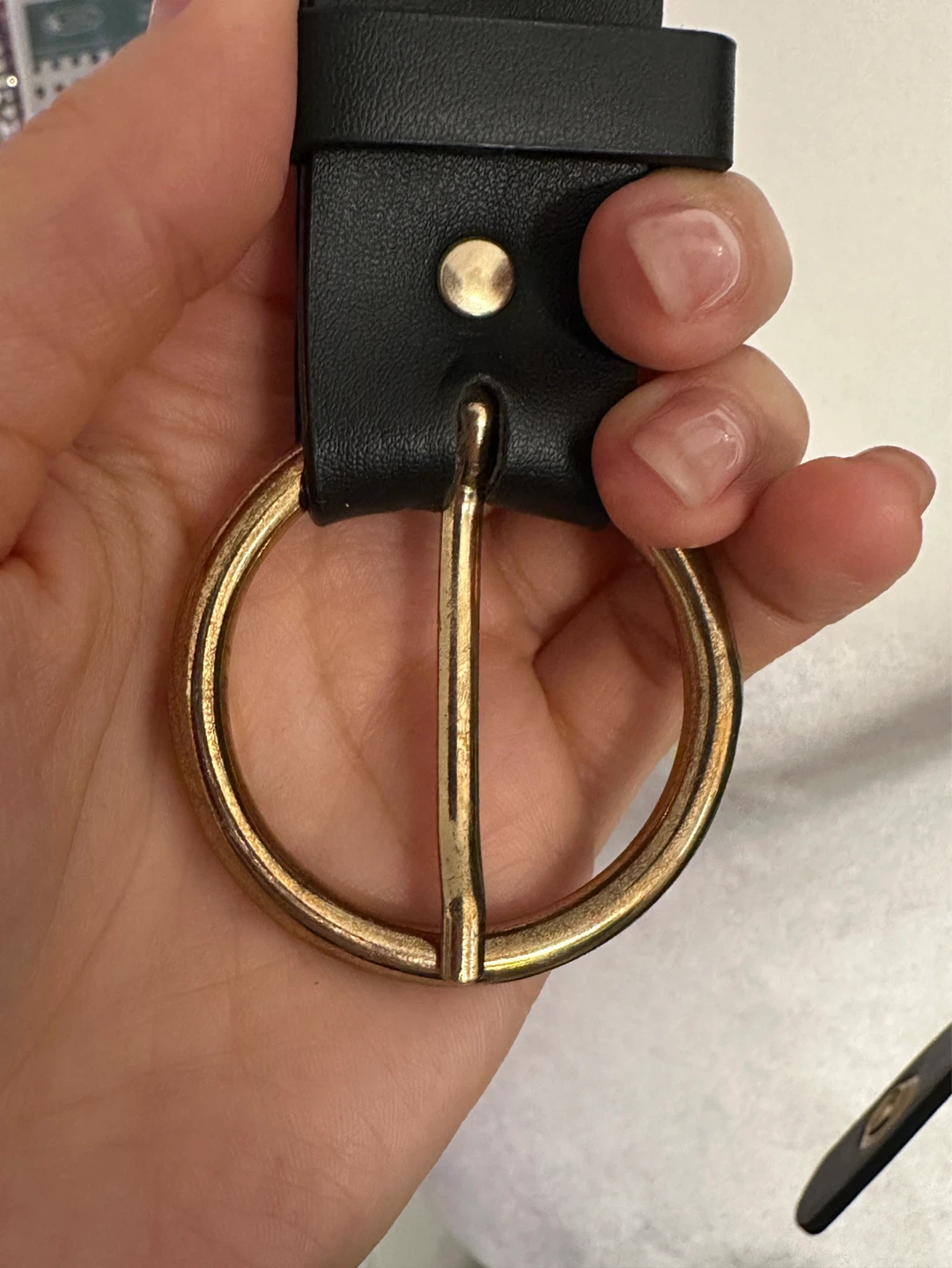 Black Belt with Gold Grommets and Buckle - photo 4