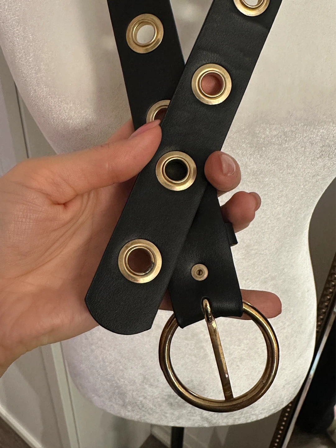 Black Belt with Gold Grommets and Buckle - photo 5