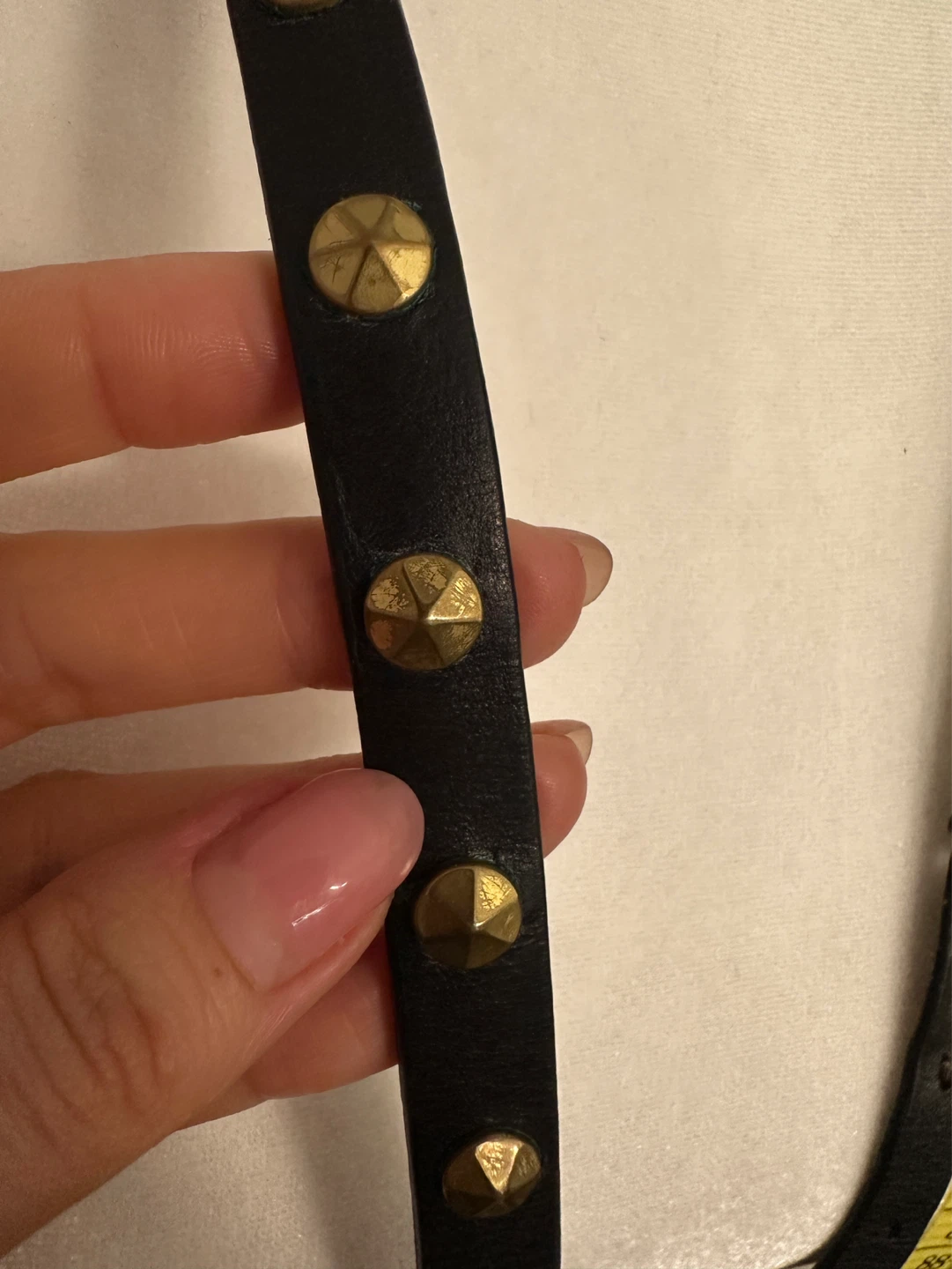 Vintage Black studded leather belt - photo 4