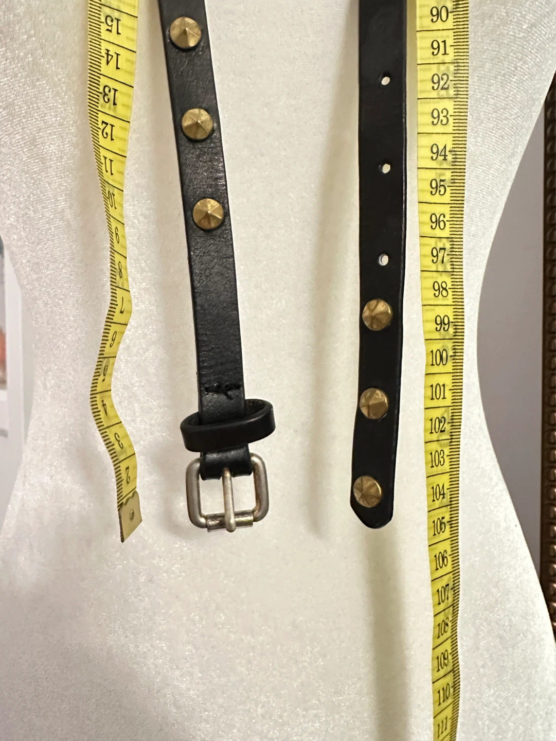 Vintage Black studded leather belt - photo 3