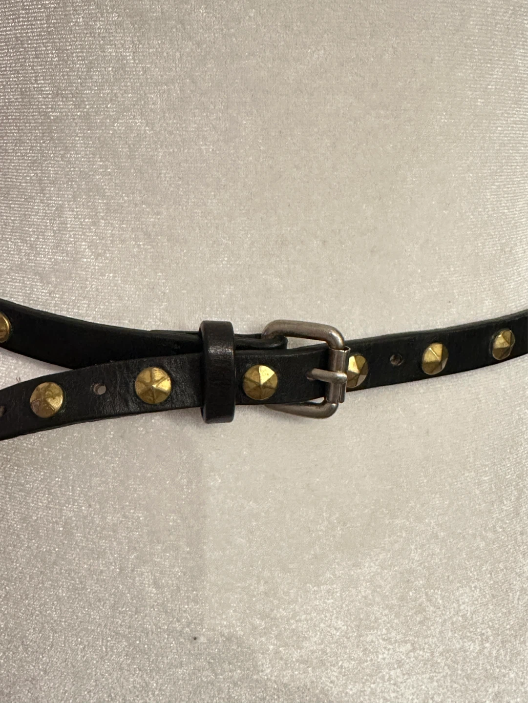 Vintage Black studded leather belt - photo 2