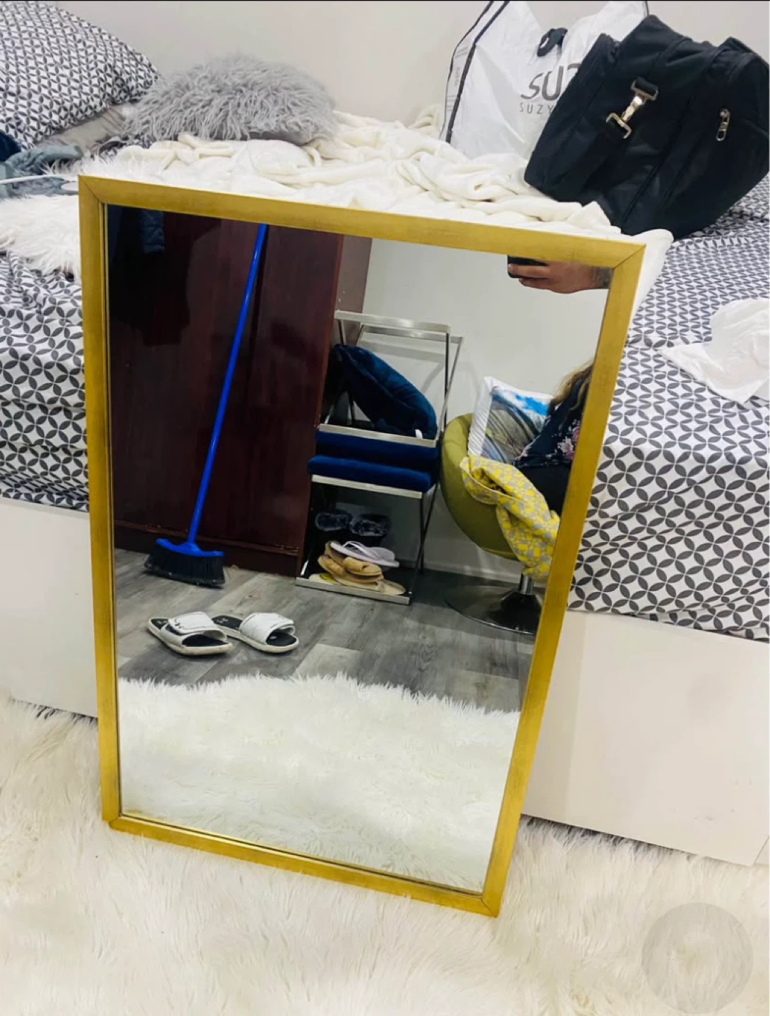 Gold Framed Mirror & Abstract Canvas Art - photo 4