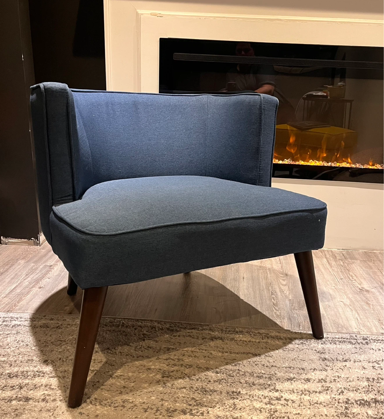 Accent Chair - Blue Fabric