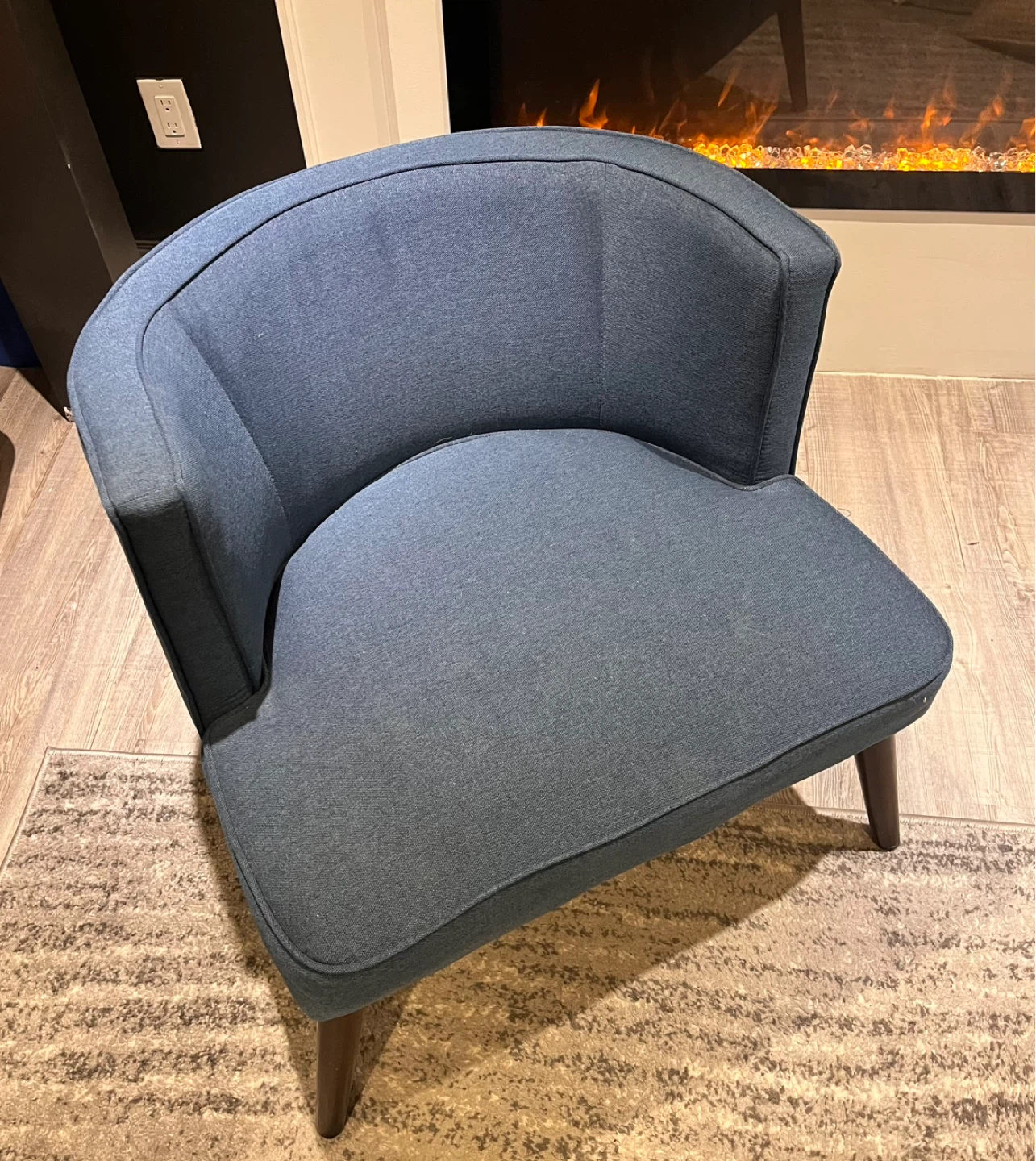 Accent Chair - Blue Fabric - photo 3
