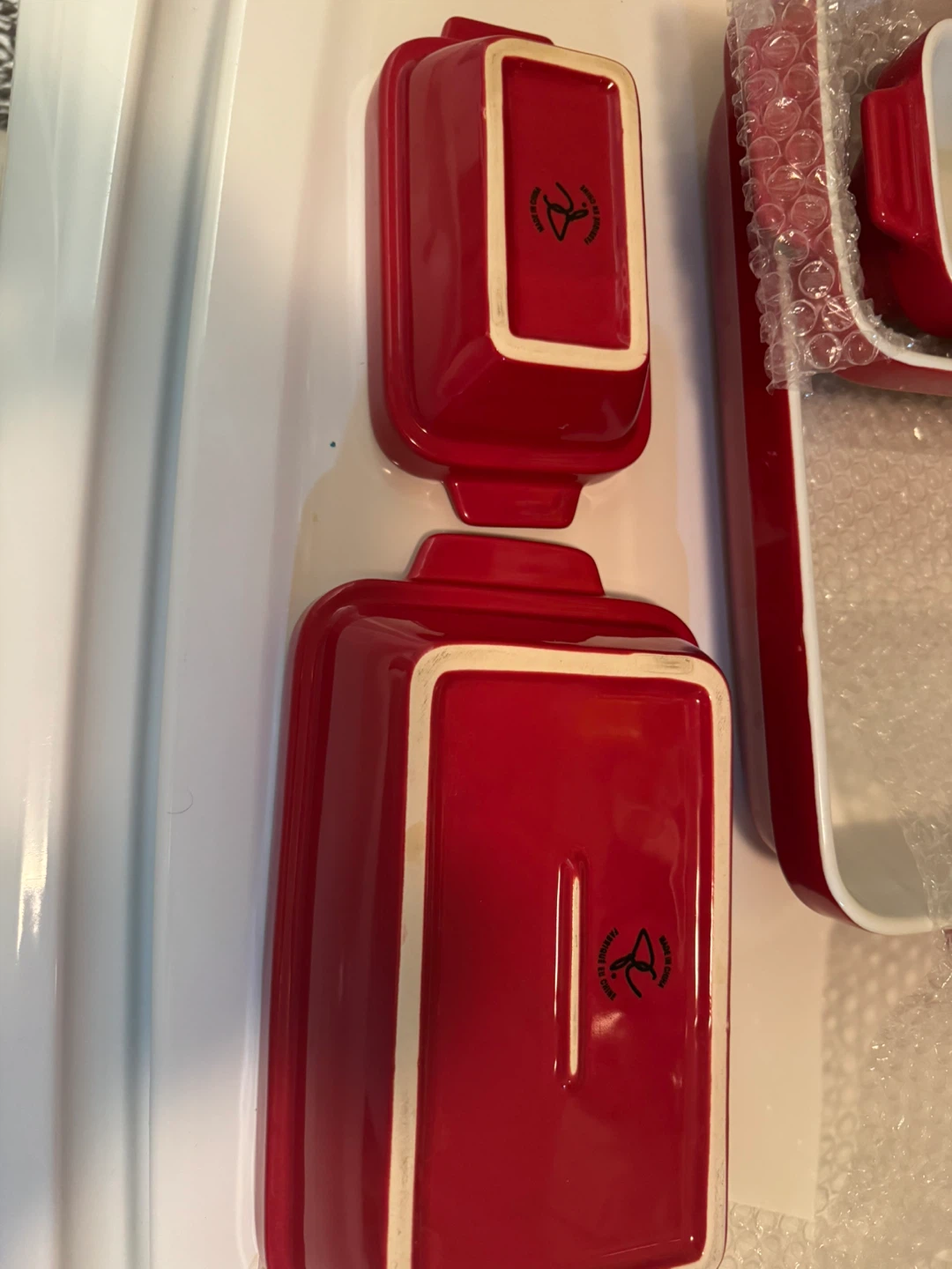Set of 5 Red Ceramic Baking Dishes - photo 4