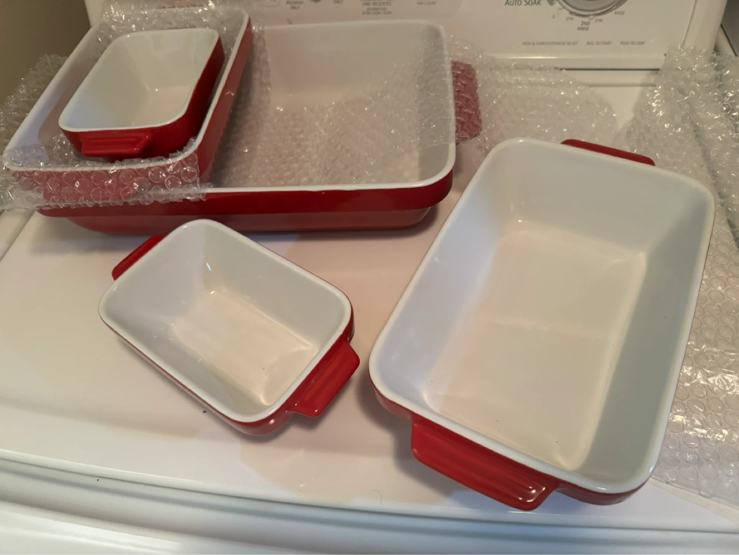 Set of 5 Red Ceramic Baking Dishes - photo 3