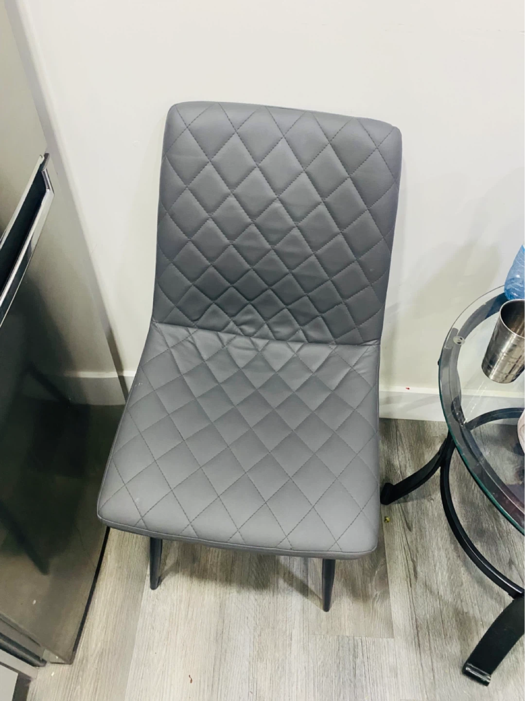 4 Grey Quilted Dining Chair - photo 2