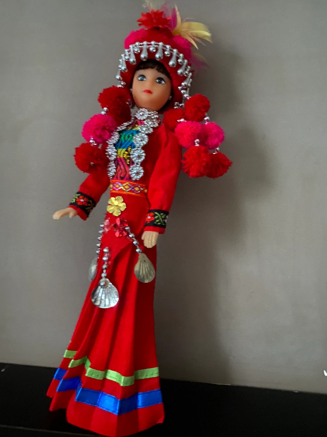 Decorative Doll in Traditional Red Attire - photo 2