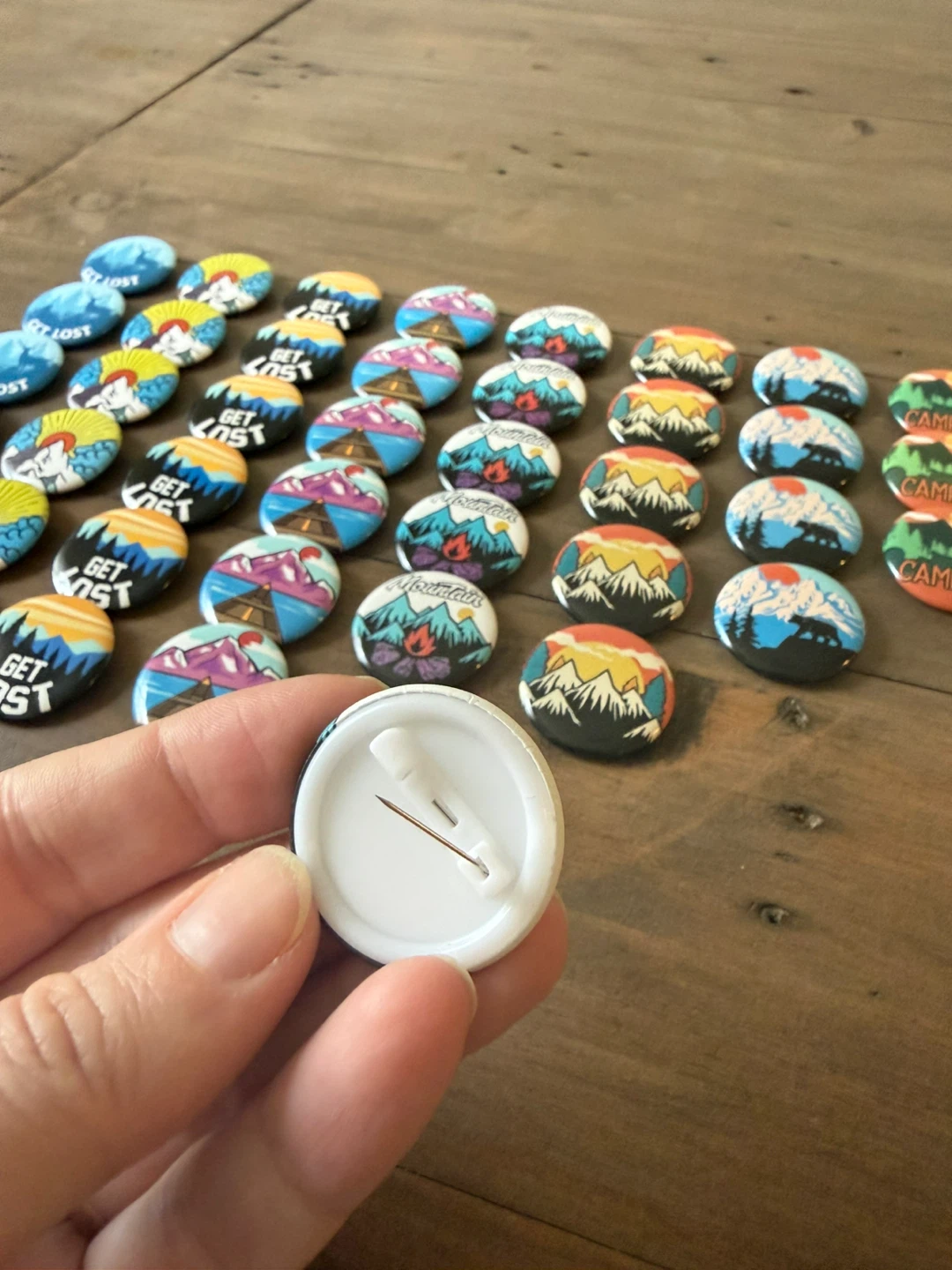 Nature themed button pins - 58 pieces - photo 3