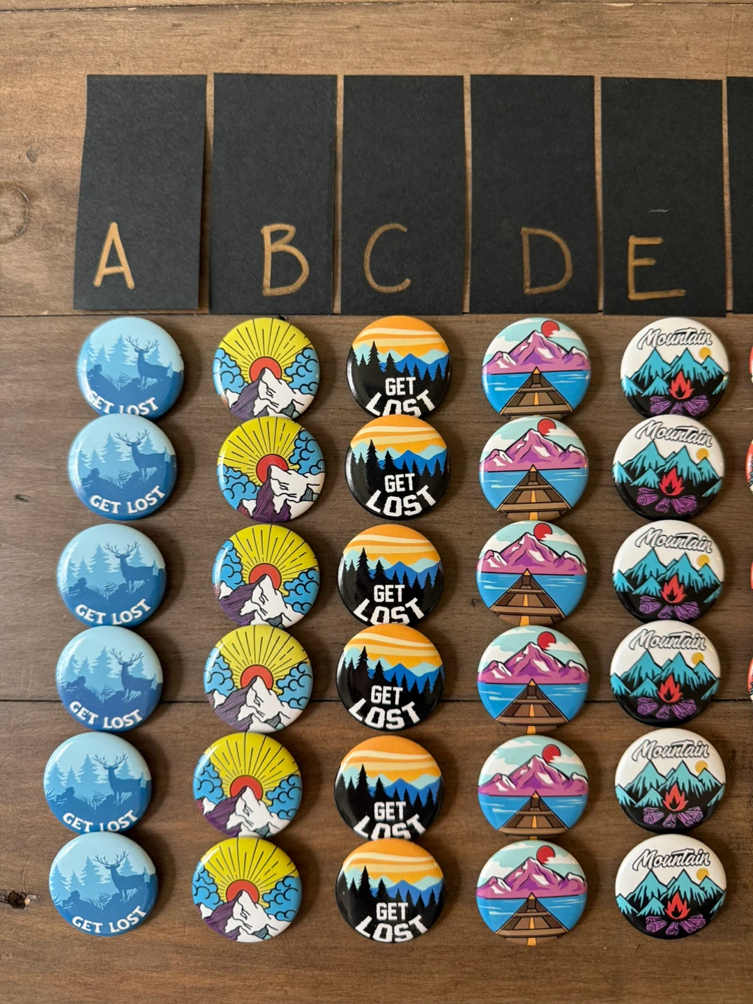 Nature themed button pins - 58 pieces - photo 4