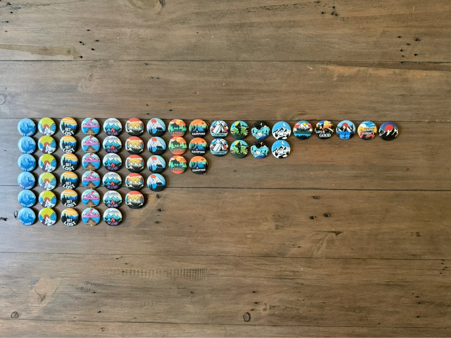 Nature themed button pins - 58 pieces - photo 2