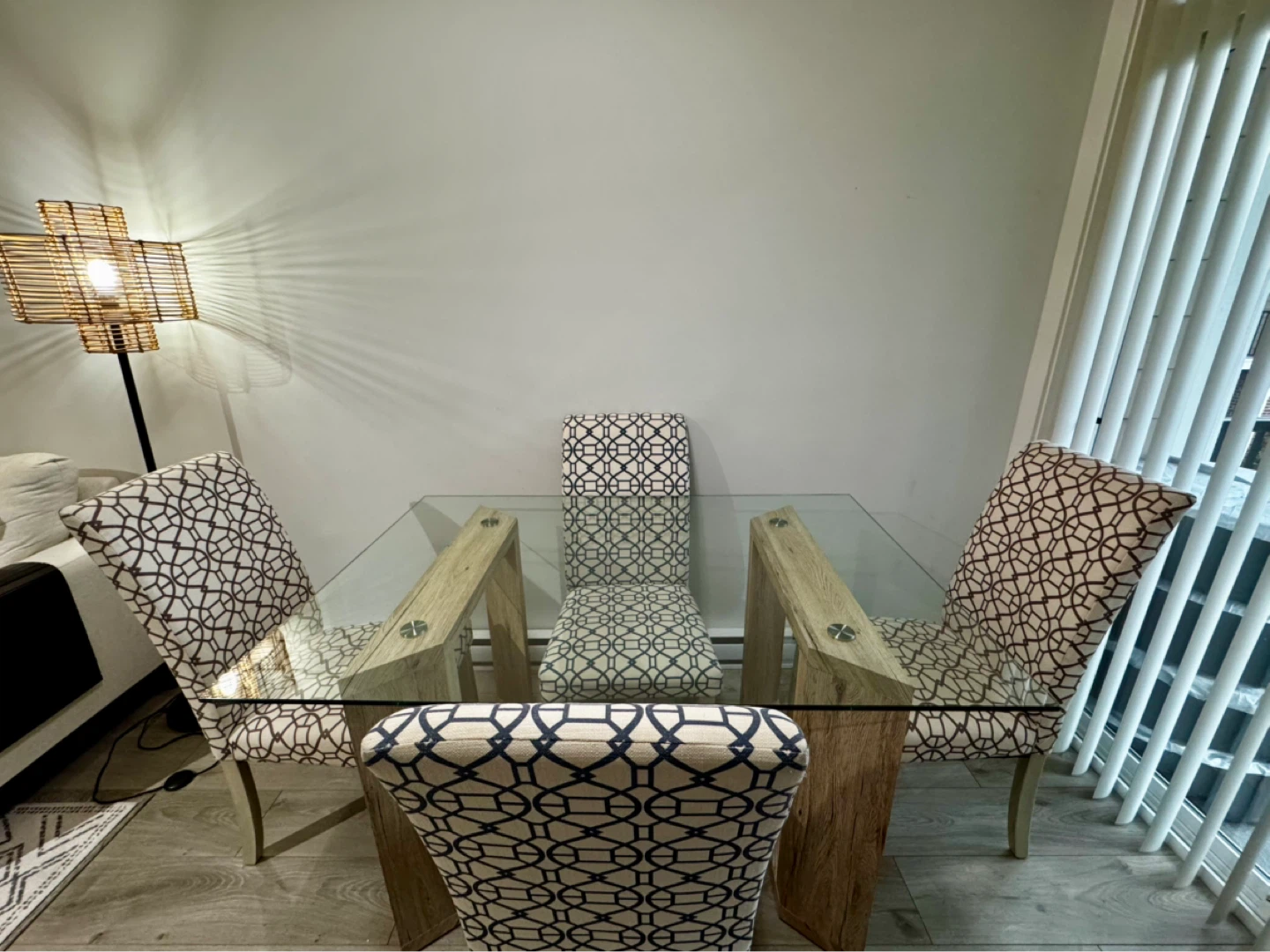 Glass Top Dining Table with 4 Chairs - photo 3