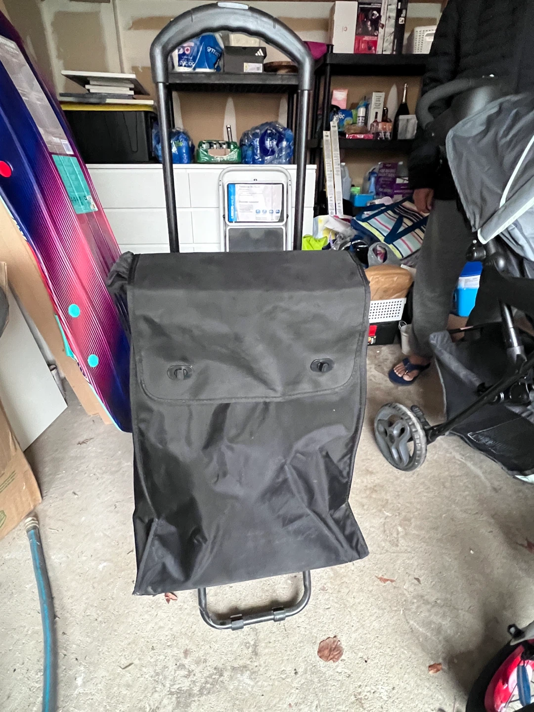 Black Rolling Shopping Cart Trolley - photo 3
