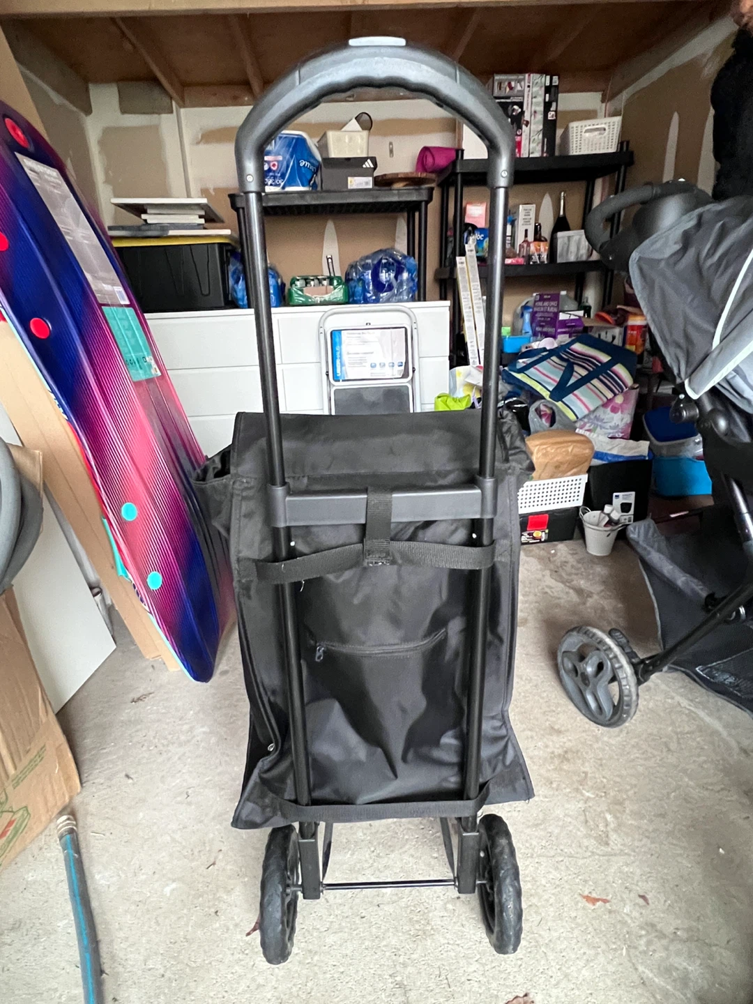 Black Rolling Shopping Cart Trolley - photo 2