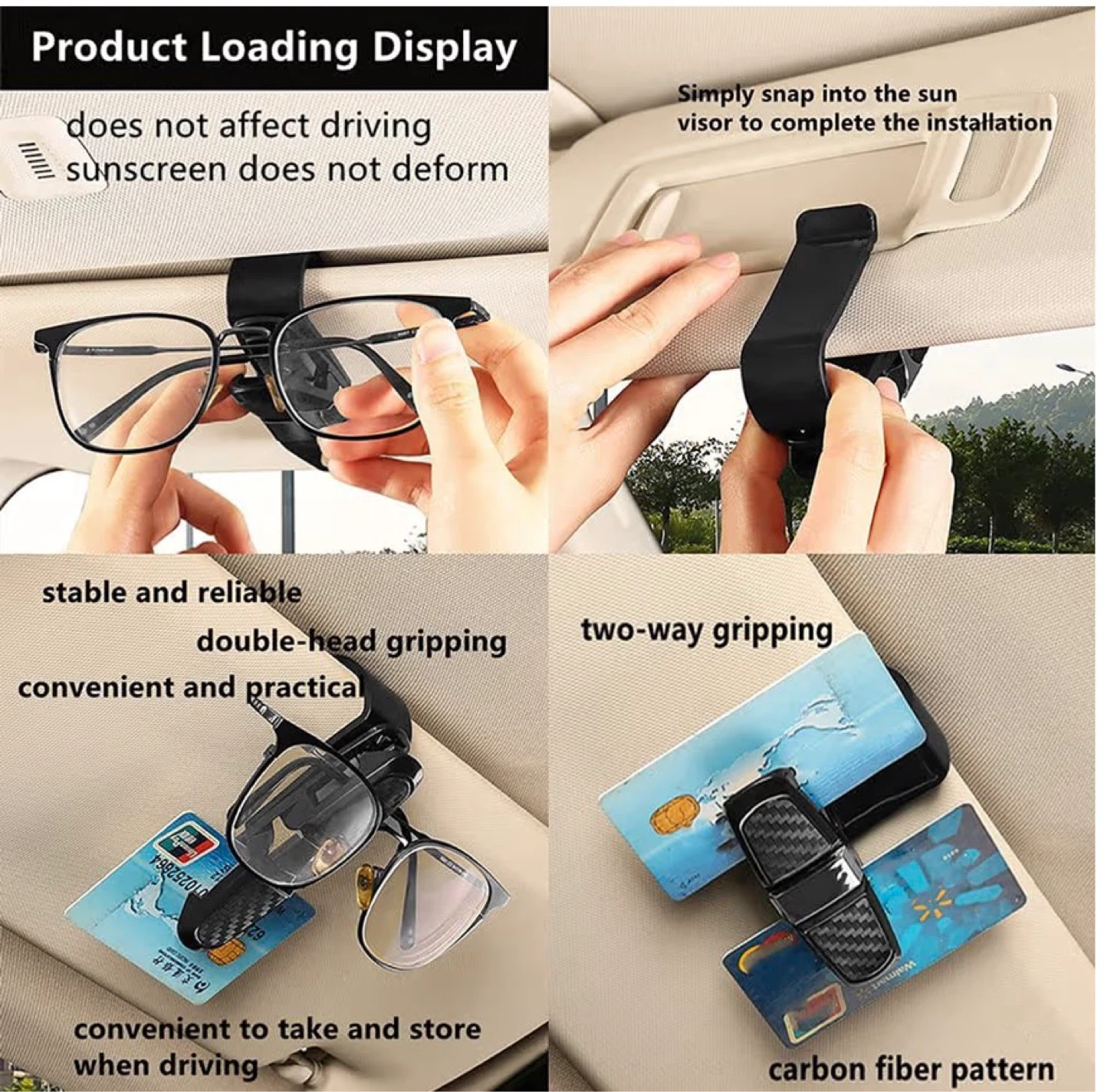 Car Sun Visor Glasses Clip Holder - photo 4