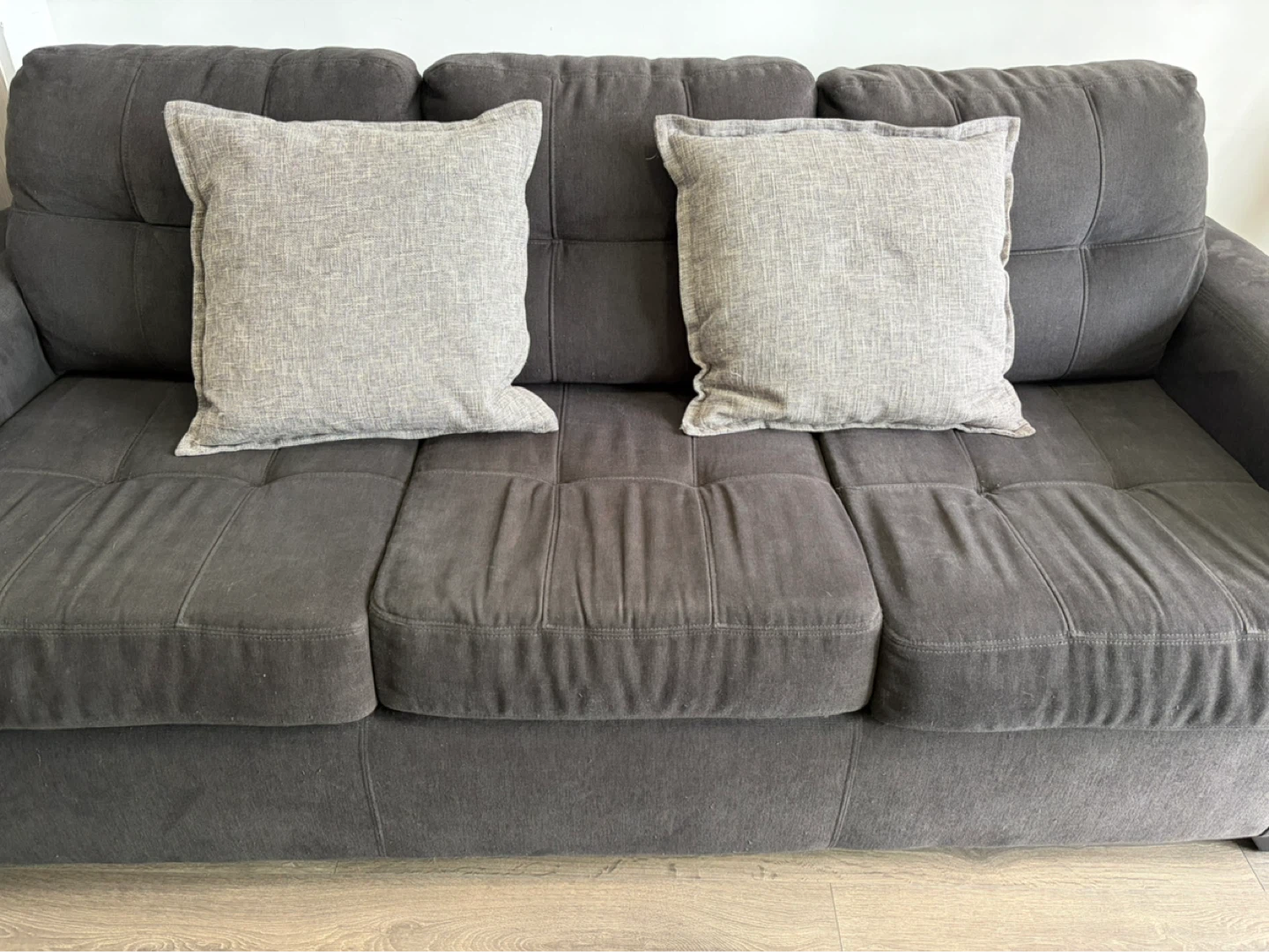Dark Grey Sofa with Two Cushions - photo 2