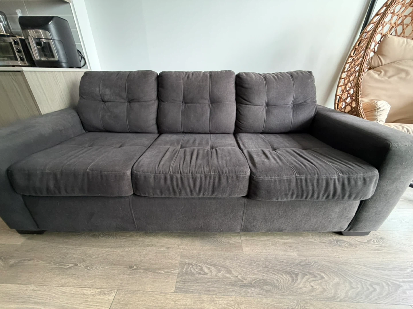 Dark Grey Sofa with Two Cushions - photo 3