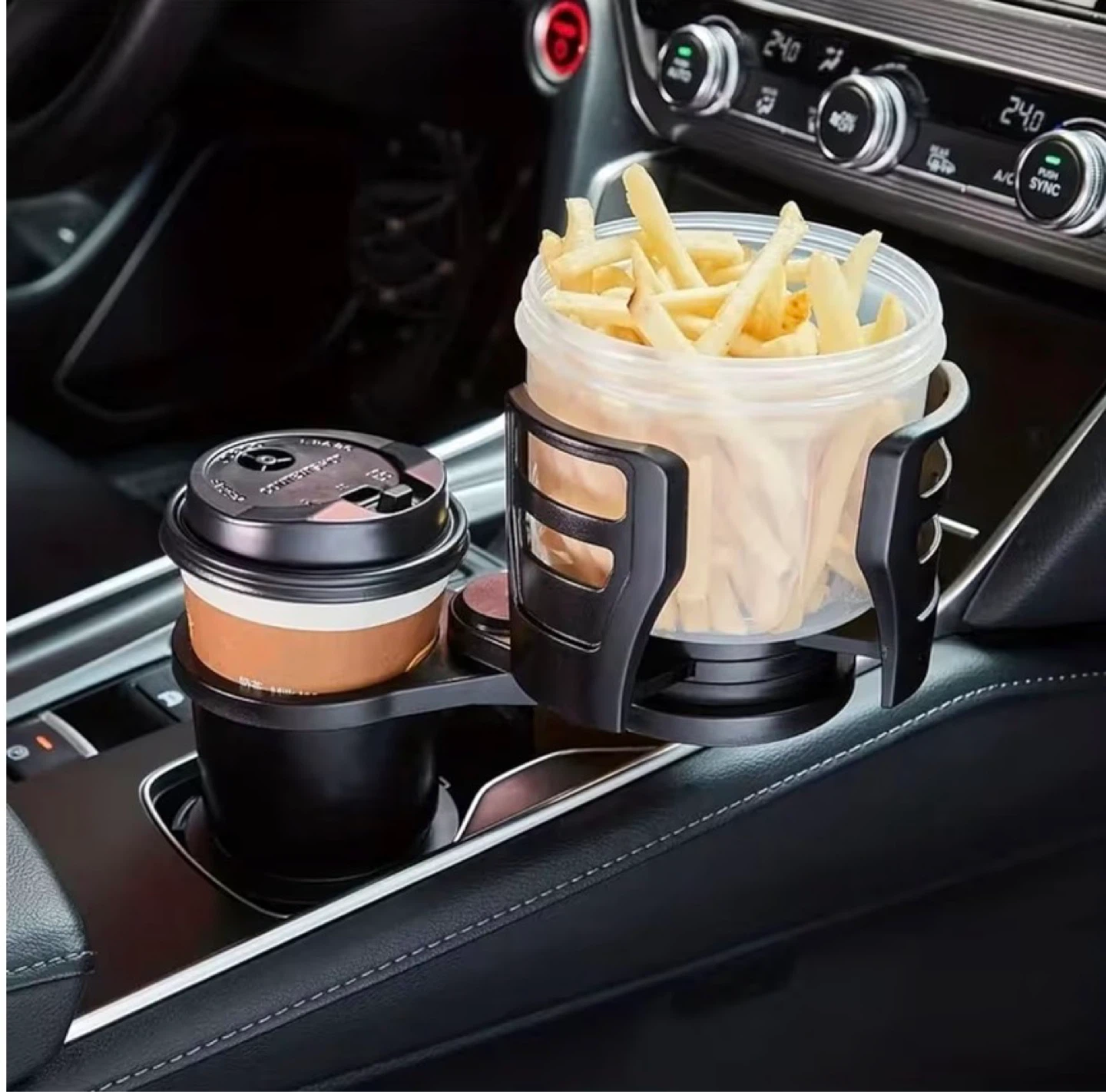 Adjustable Dual Car Cup Holder Expander Organizer - photo 5