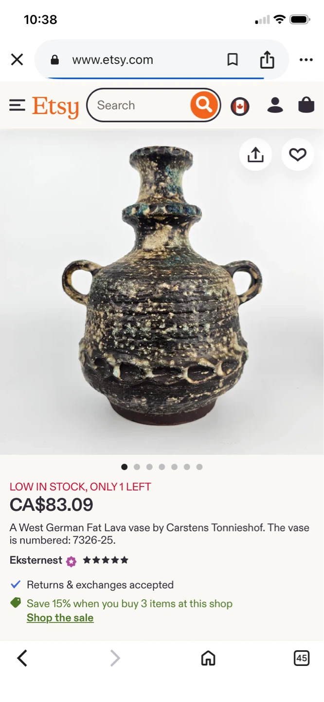 Pair of Carstens Tönnieshof Fat Lava Vases - West Germany - photo 4