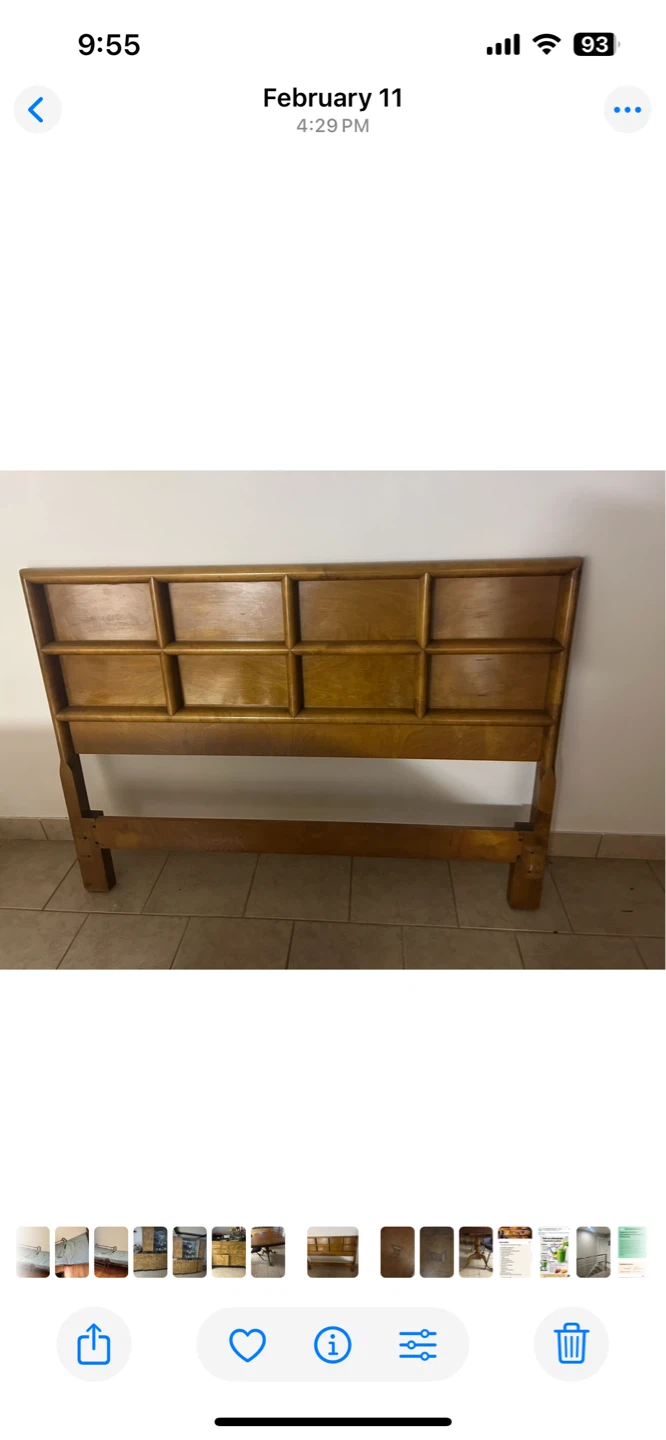 Mid-Century Modern Wood Dresser and Headboard Set - photo 2
