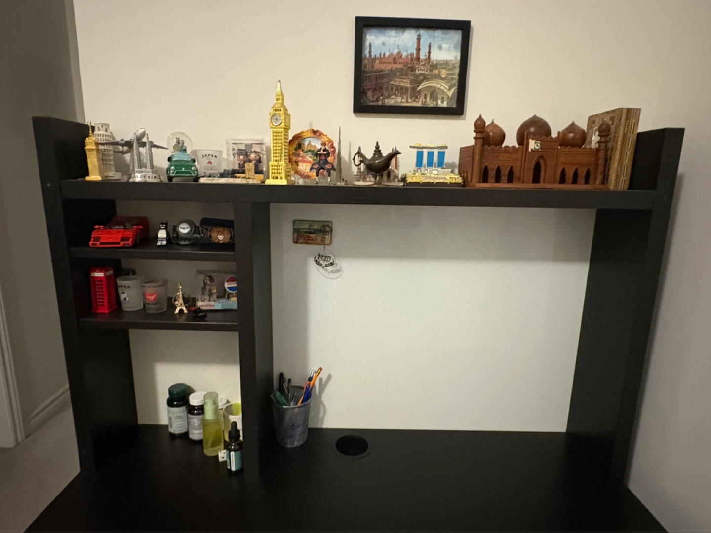 Dark Brown Desk with Hutch and Drawer negotiable - photo 2