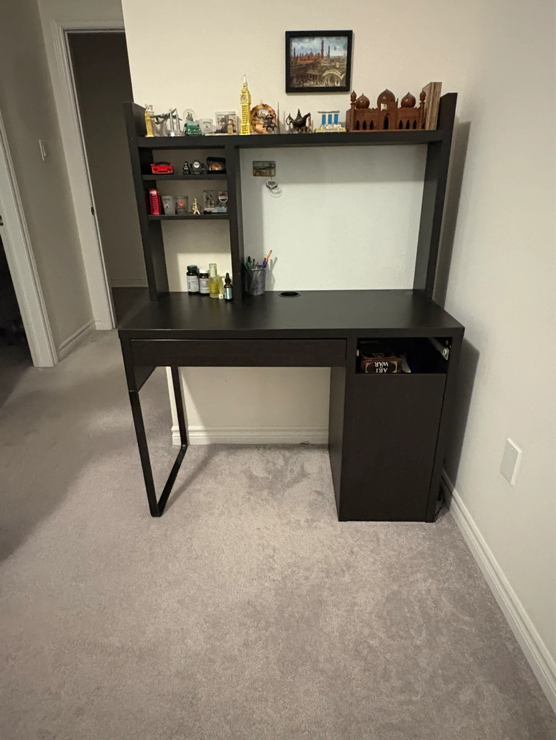 Dark Brown Desk with Hutch and Drawer negotiable