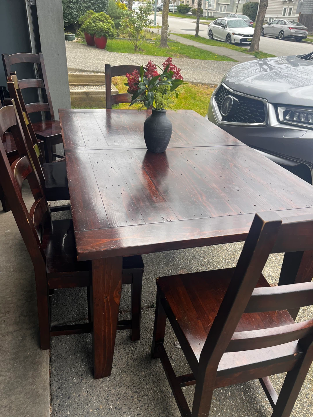 Wooden Dining Table and Chairs Set