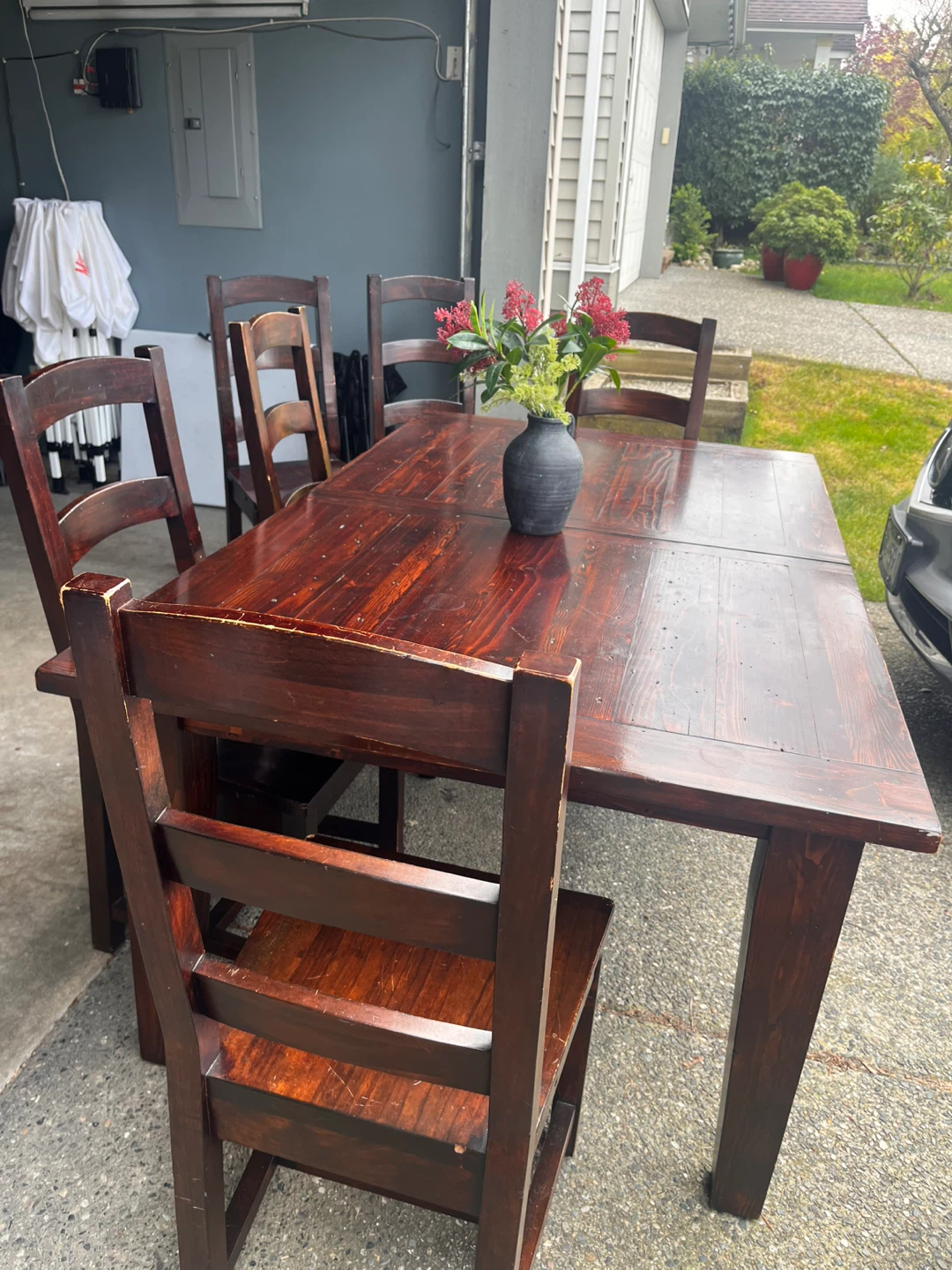Wooden Dining Table and Chairs Set - photo 2