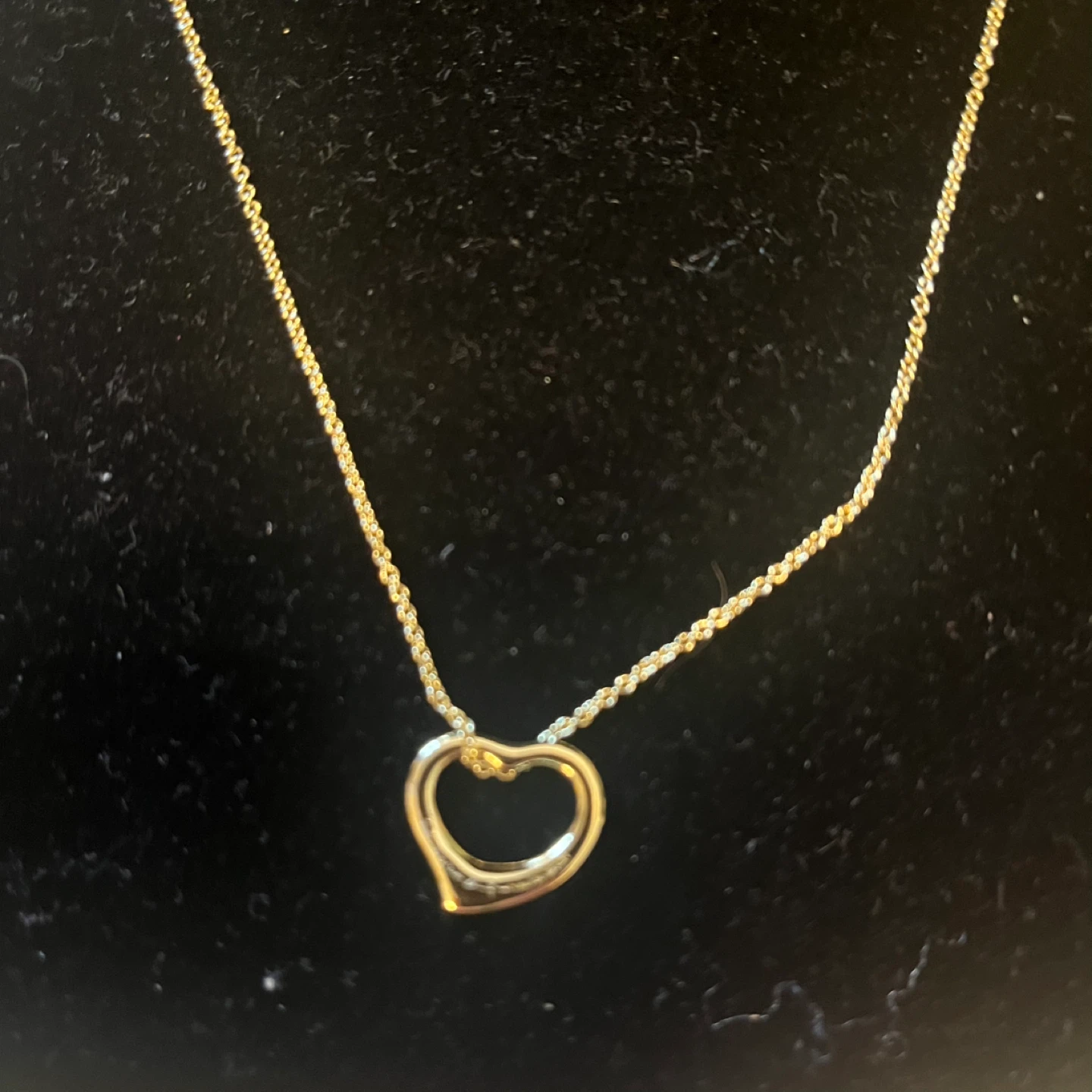 Golden Open Heart Pendant Necklace