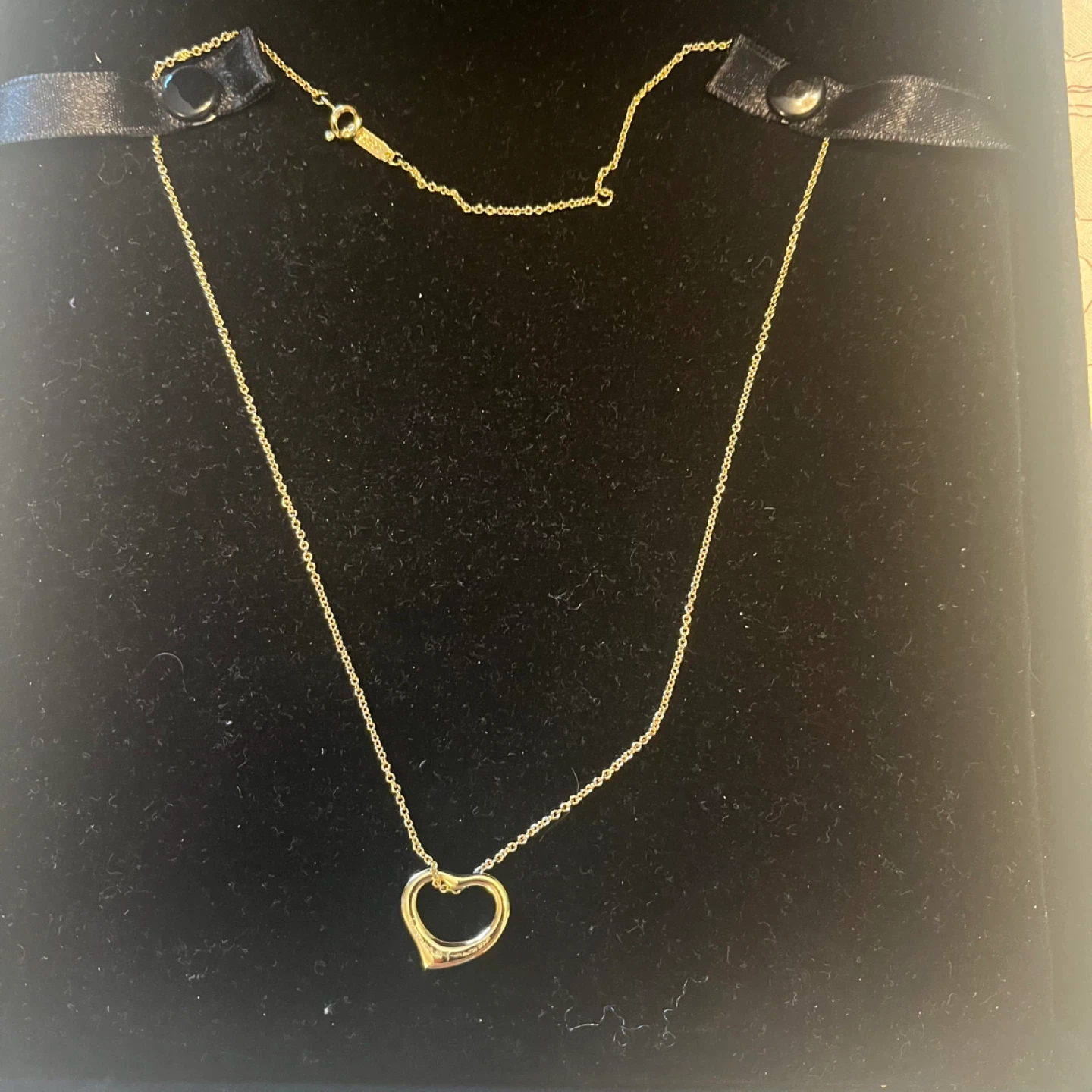 Golden Open Heart Pendant Necklace - photo 2