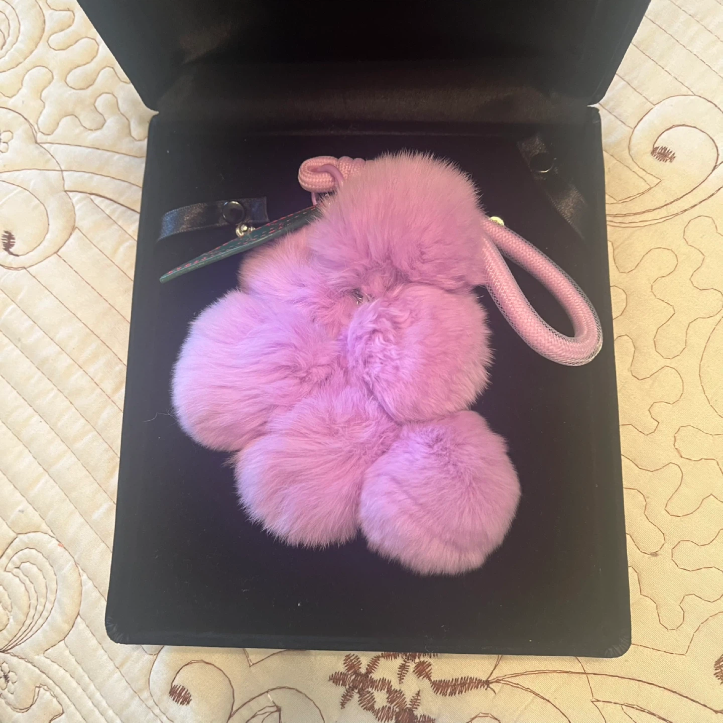 Faux Fur Grape Charm Keychain - photo 2