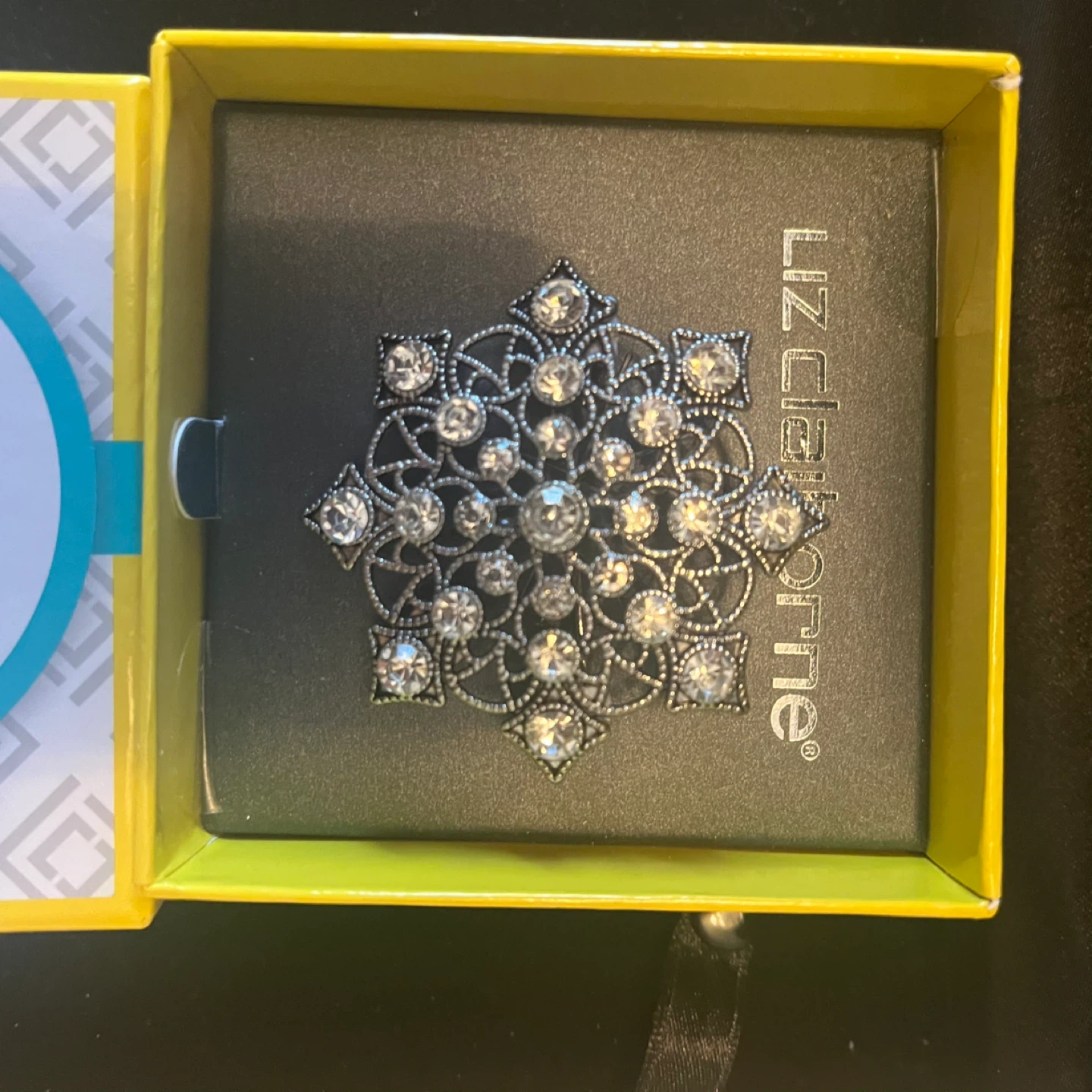 Liz Claiborne Snowflake Brooch with Rhinestones - photo 4