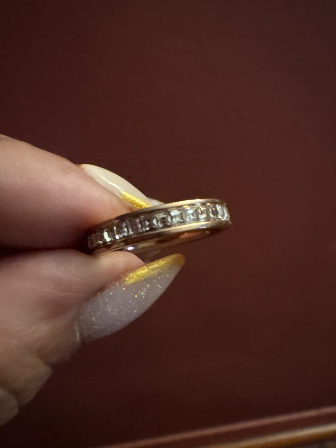 New 14K Rose Gold SS CZ Band Ring - photo 3