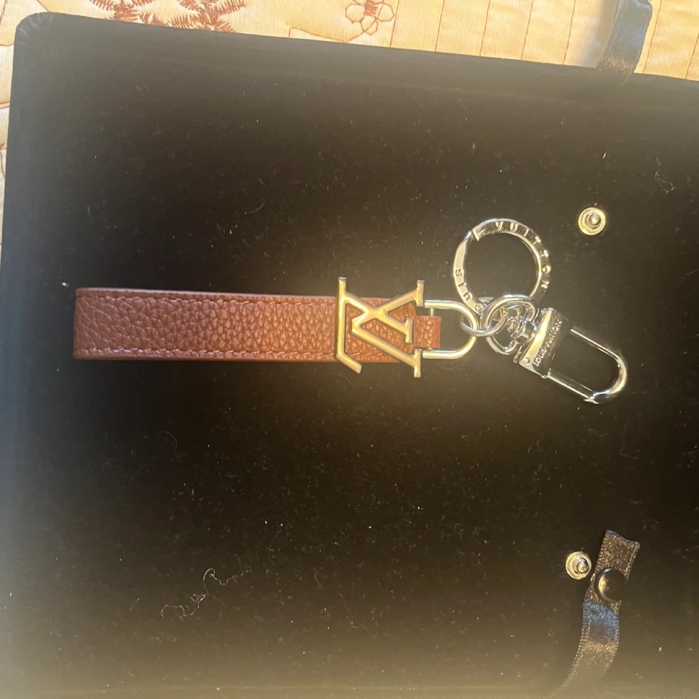 Silver/brown Bag Charm