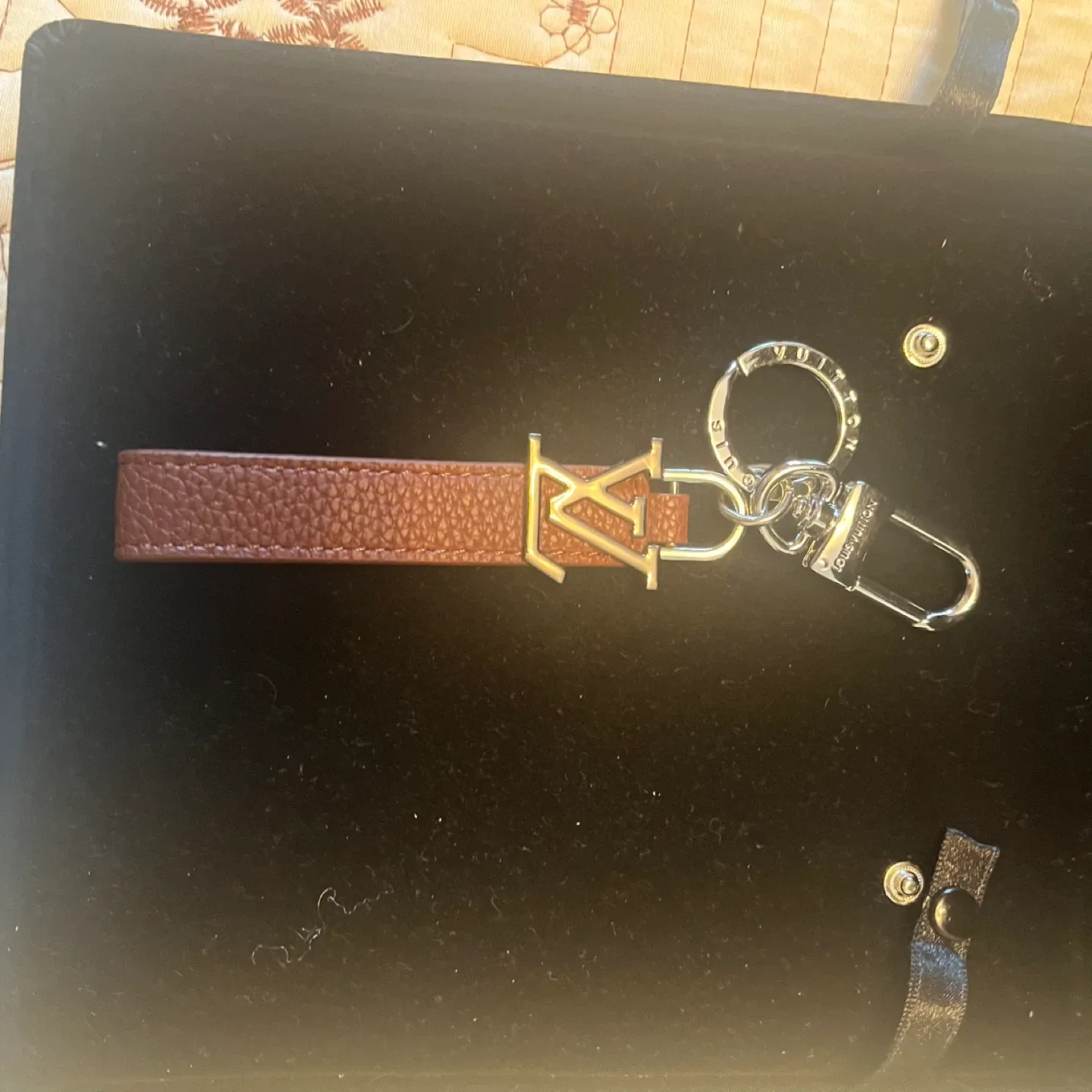 Silver/brown Charm Bag Charm