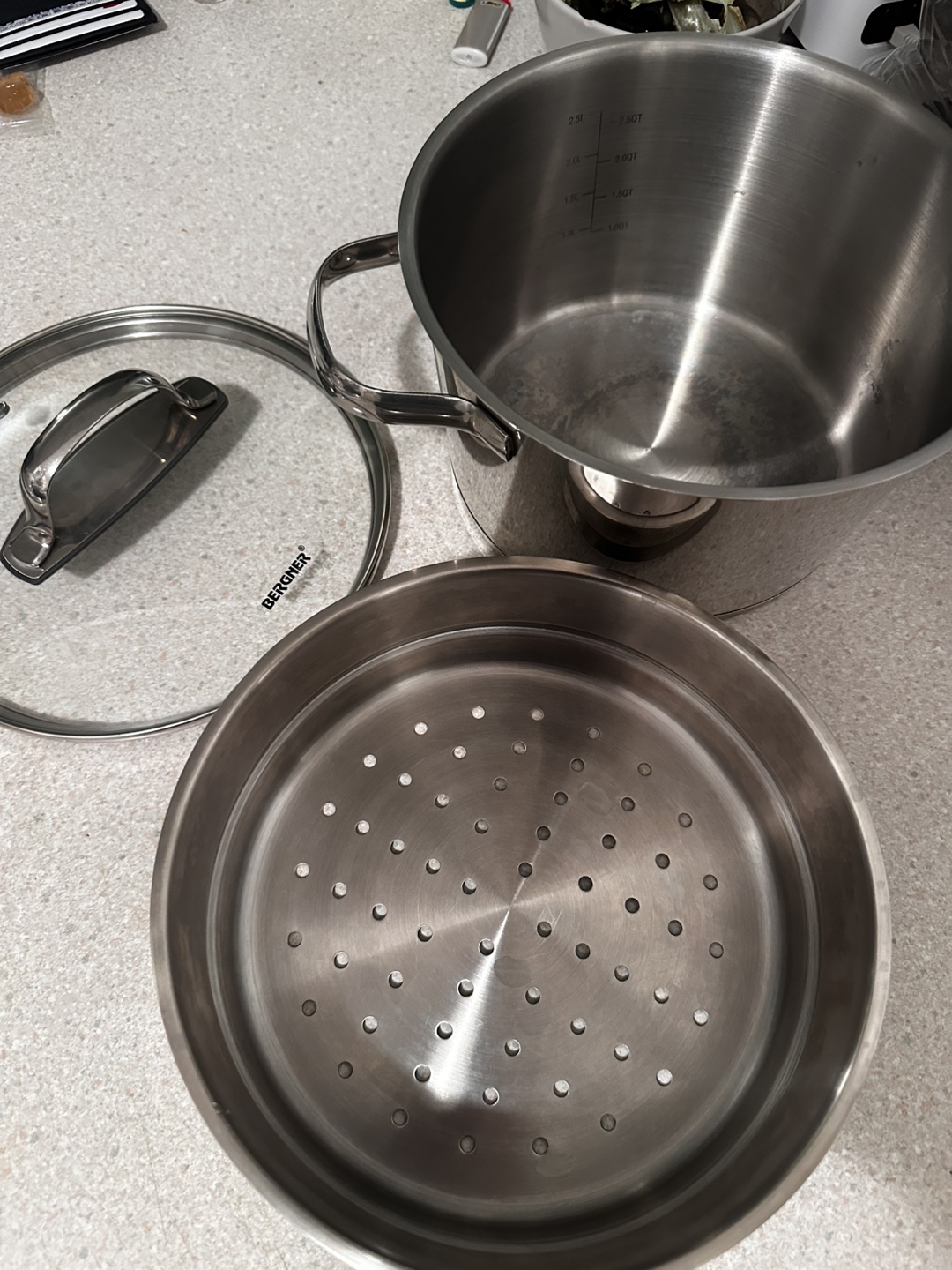 Bergner Stainless Steel Steamer Pot 3L with Lid