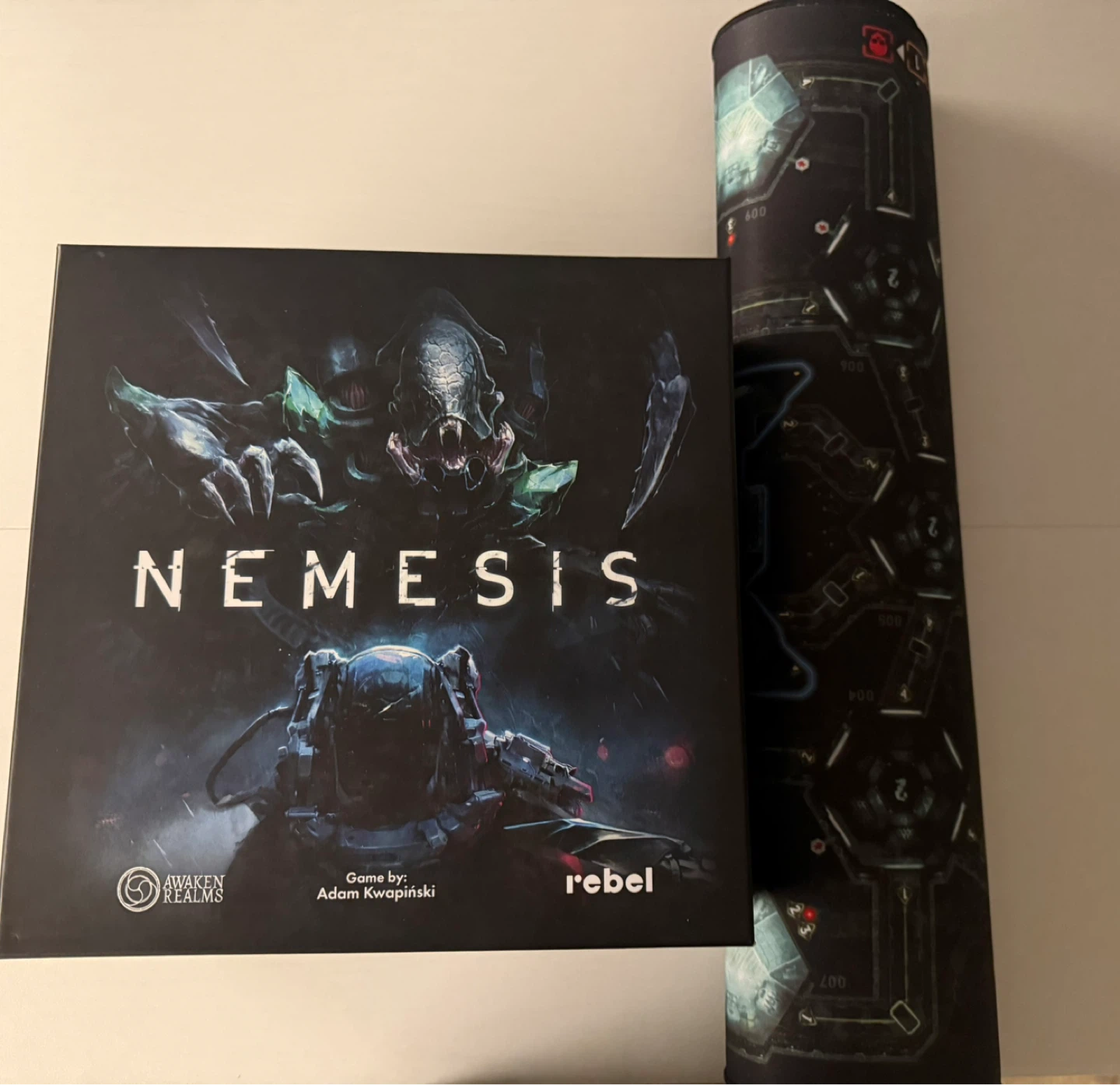 Nemesis Board Game + wooden organizers + play mat