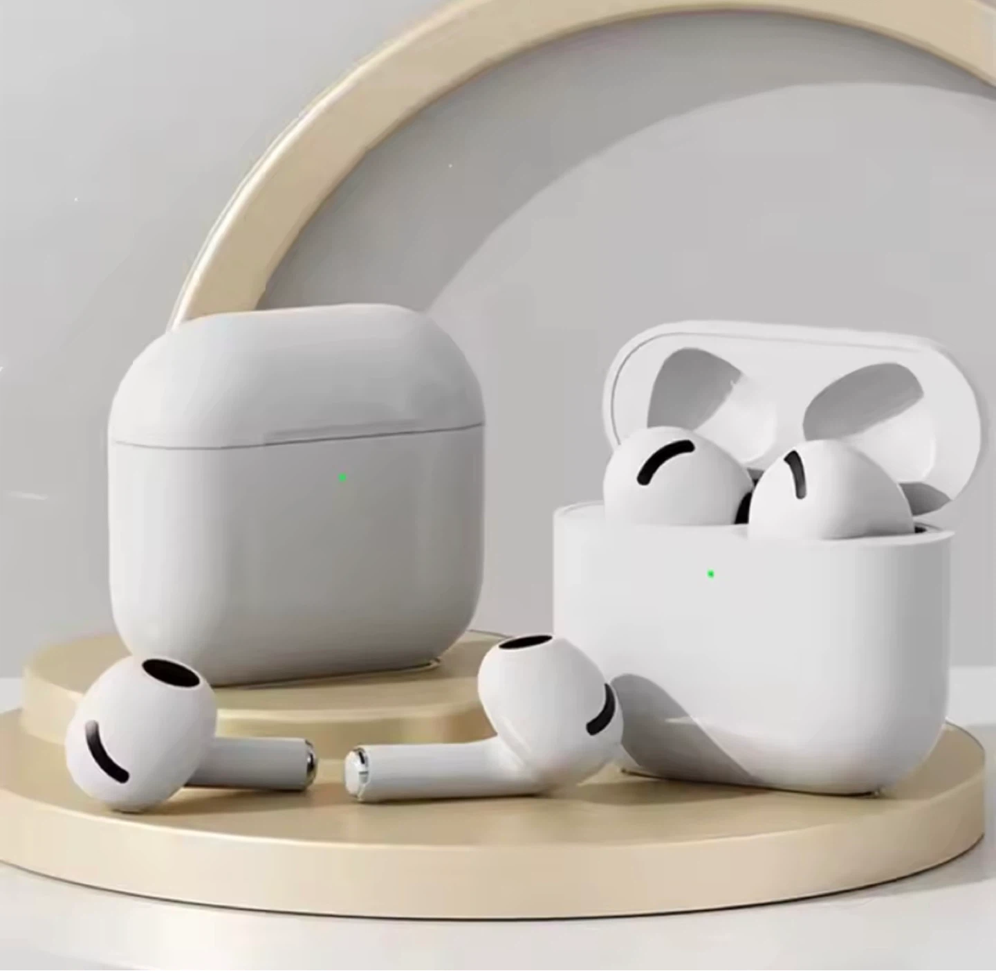 White Wireless Earbuds with Charging Case