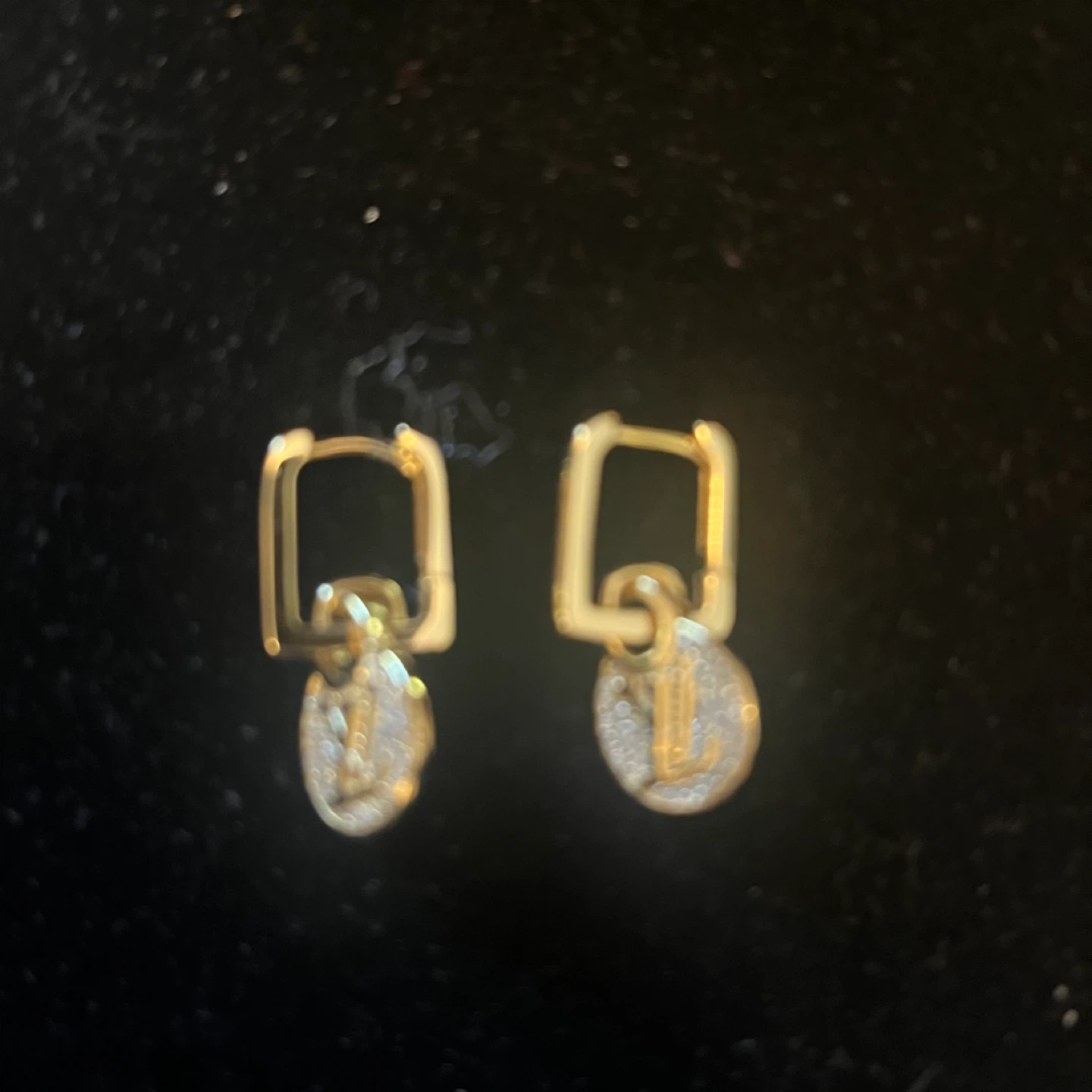 Gold Tone Earrings with CZ Stones
