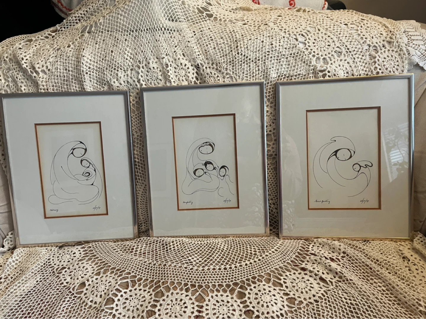 Art- Daphne Odjig  Indigenous  Art, family theme, 3 print set