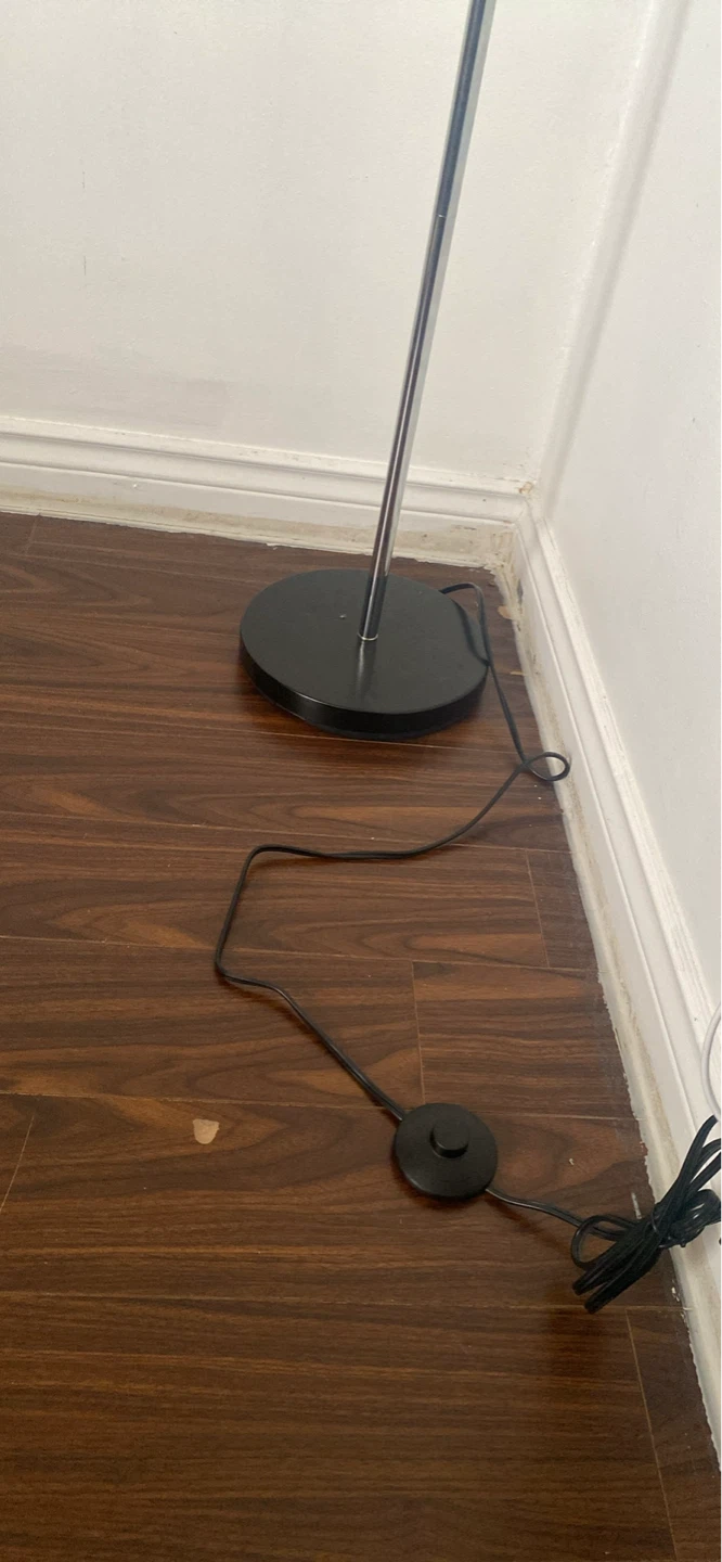 Black adjustable floor lamp with chrome accents - photo 3