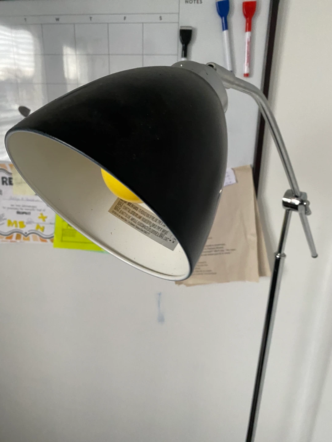 Black adjustable floor lamp with chrome accents - photo 2