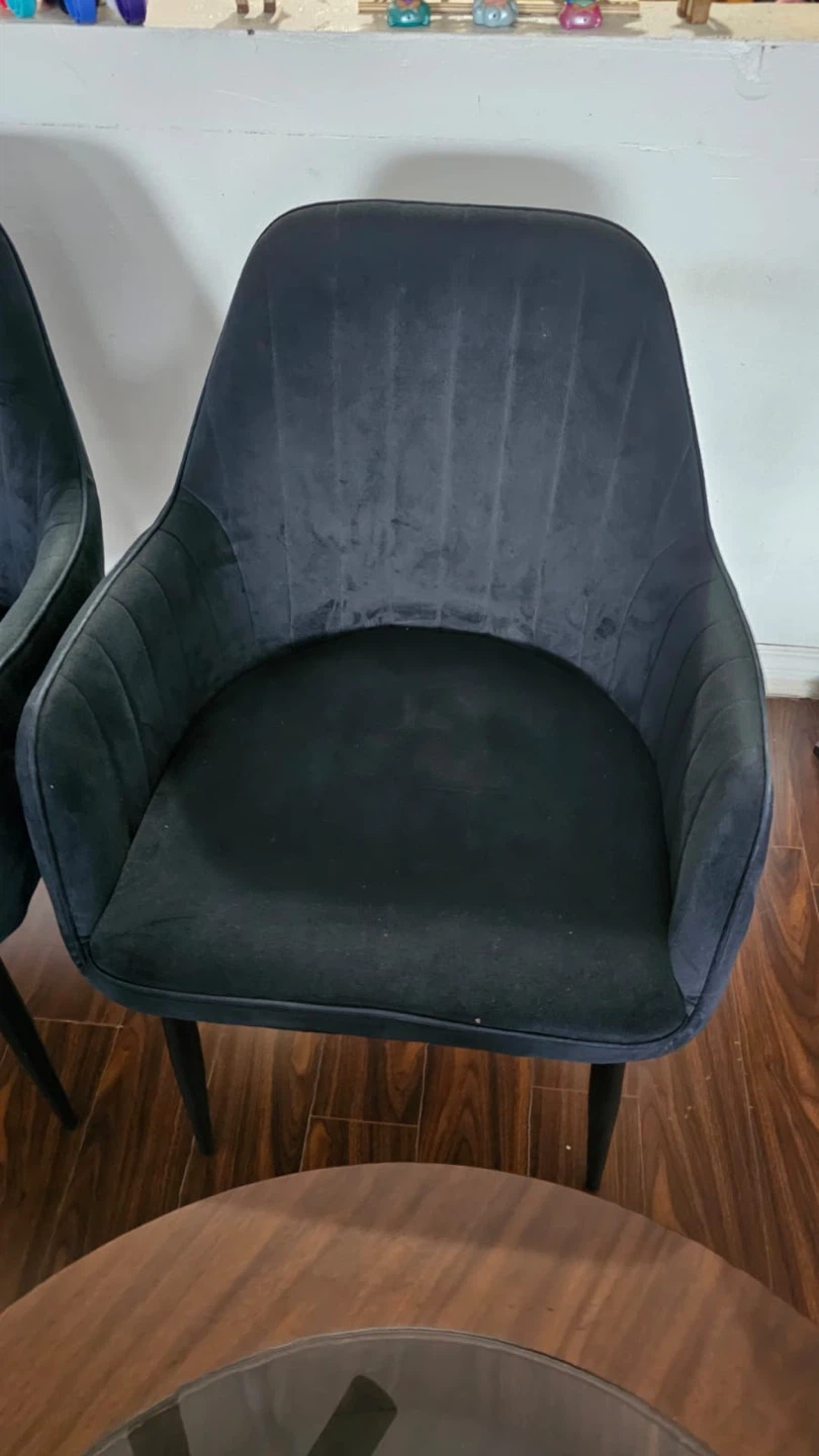 Set of 2 Black Velvet Accent Chairs
