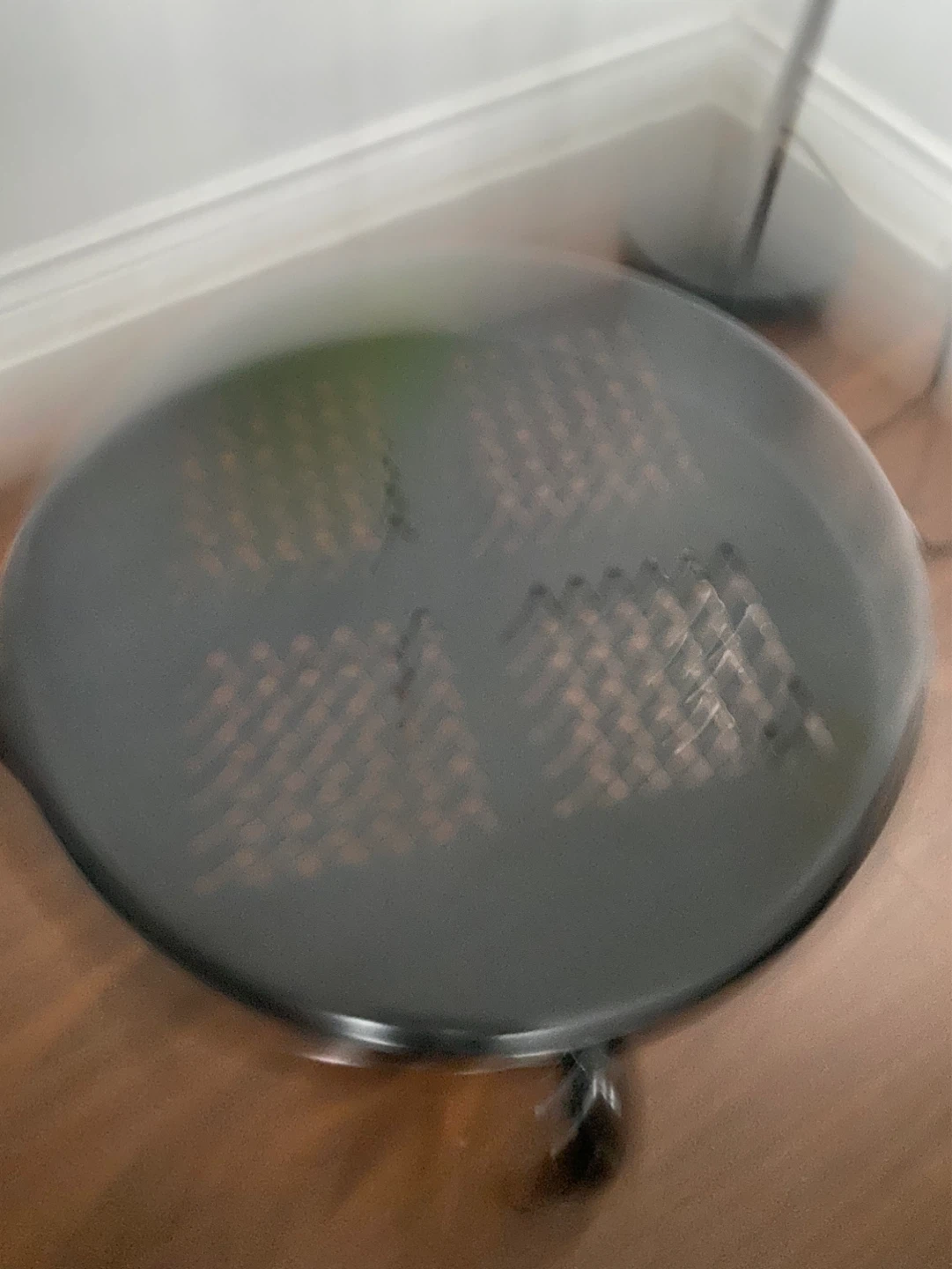 Black Metal Stool with Perforated Top - photo 3