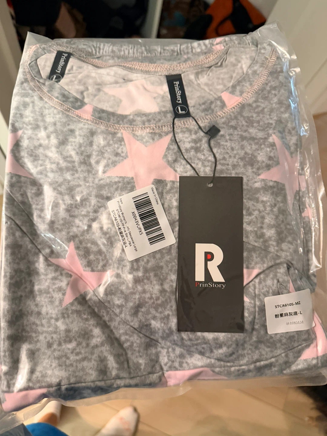 Women's Pink Star Sleepwear - Large