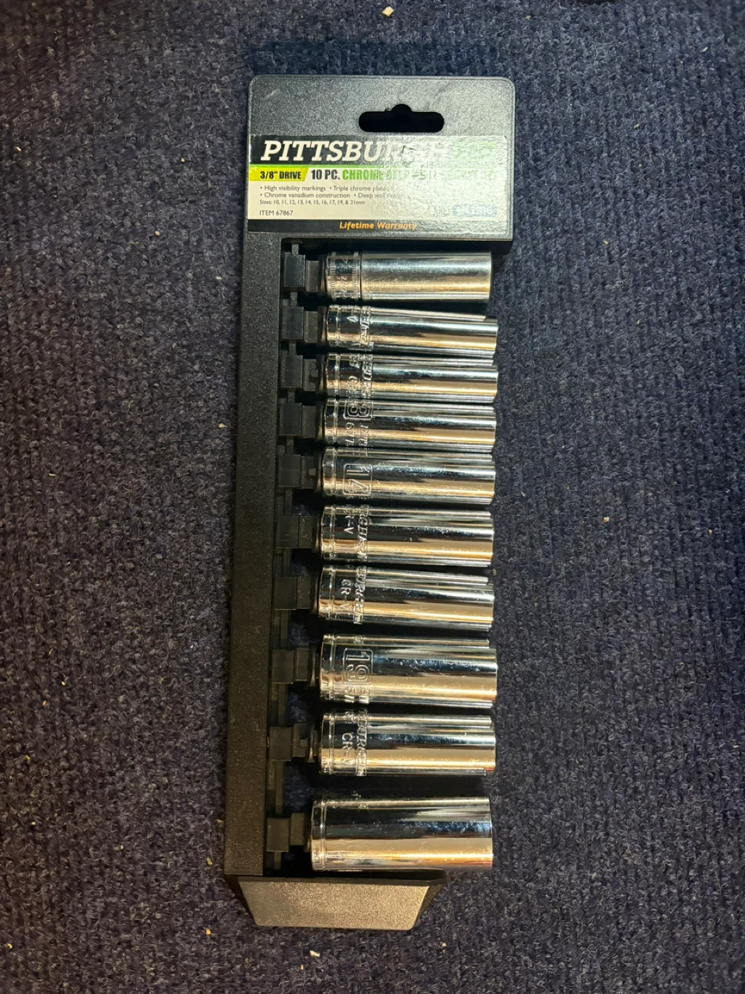 Pittsburgh Pro 10 Pc. 3/8" Drive Deep Wall Socket Set - photo 2