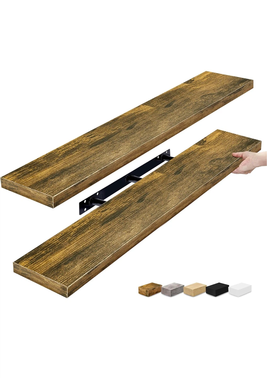 Floating Shelves Set - Rustic Wood Style - photo 2