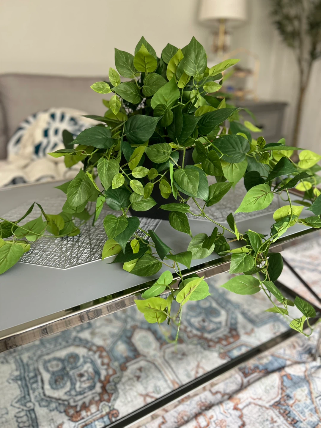 Artificial Hanging Plant in Black Pot - photo 4