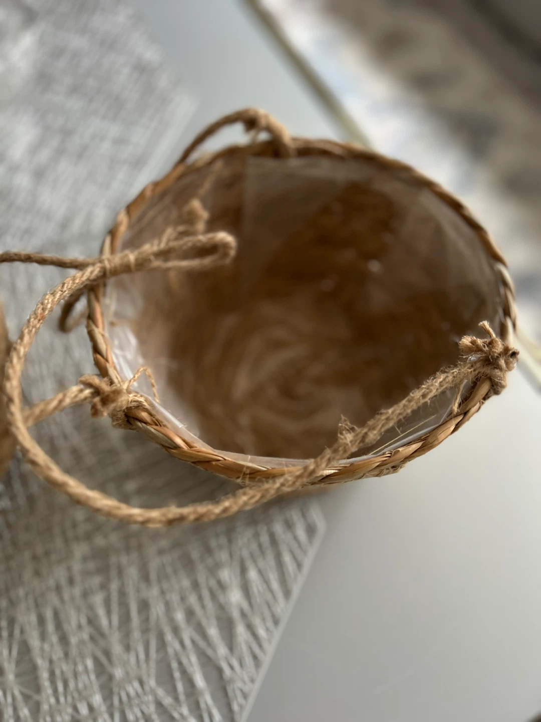 Set of 2 Woven Hanging Planters (Natural) - photo 5